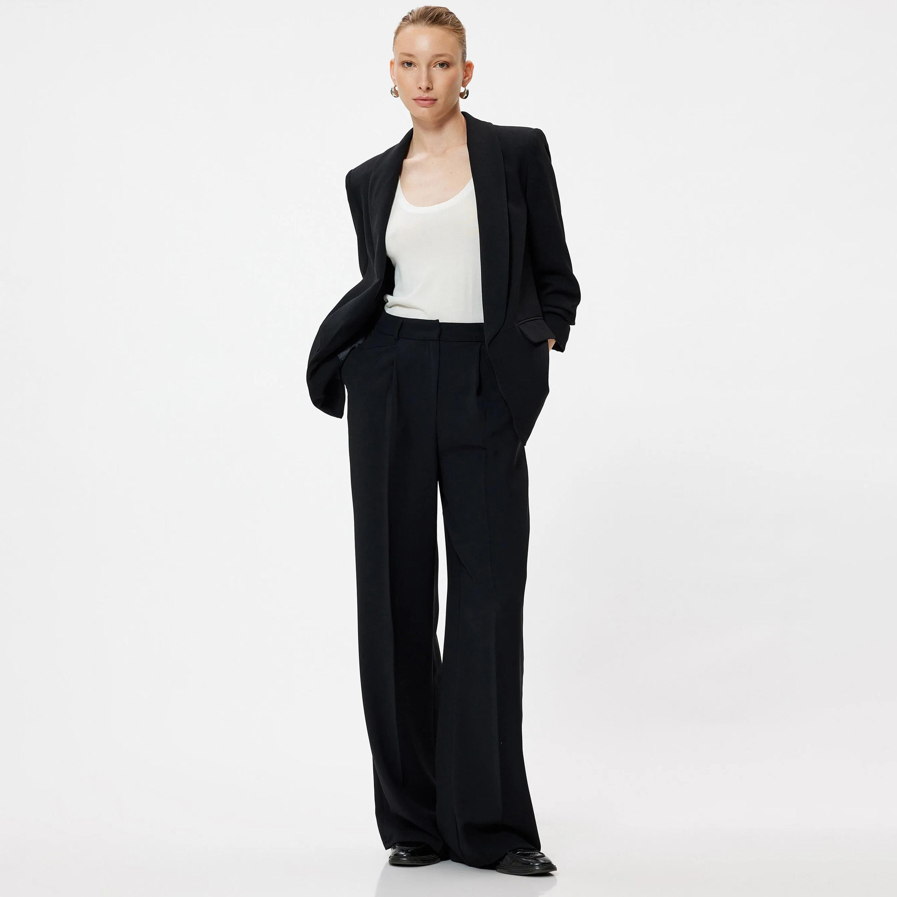 KOTON Lapel collar Women's Blazer-women-clothing-coatsandjackets-blazers-image-2