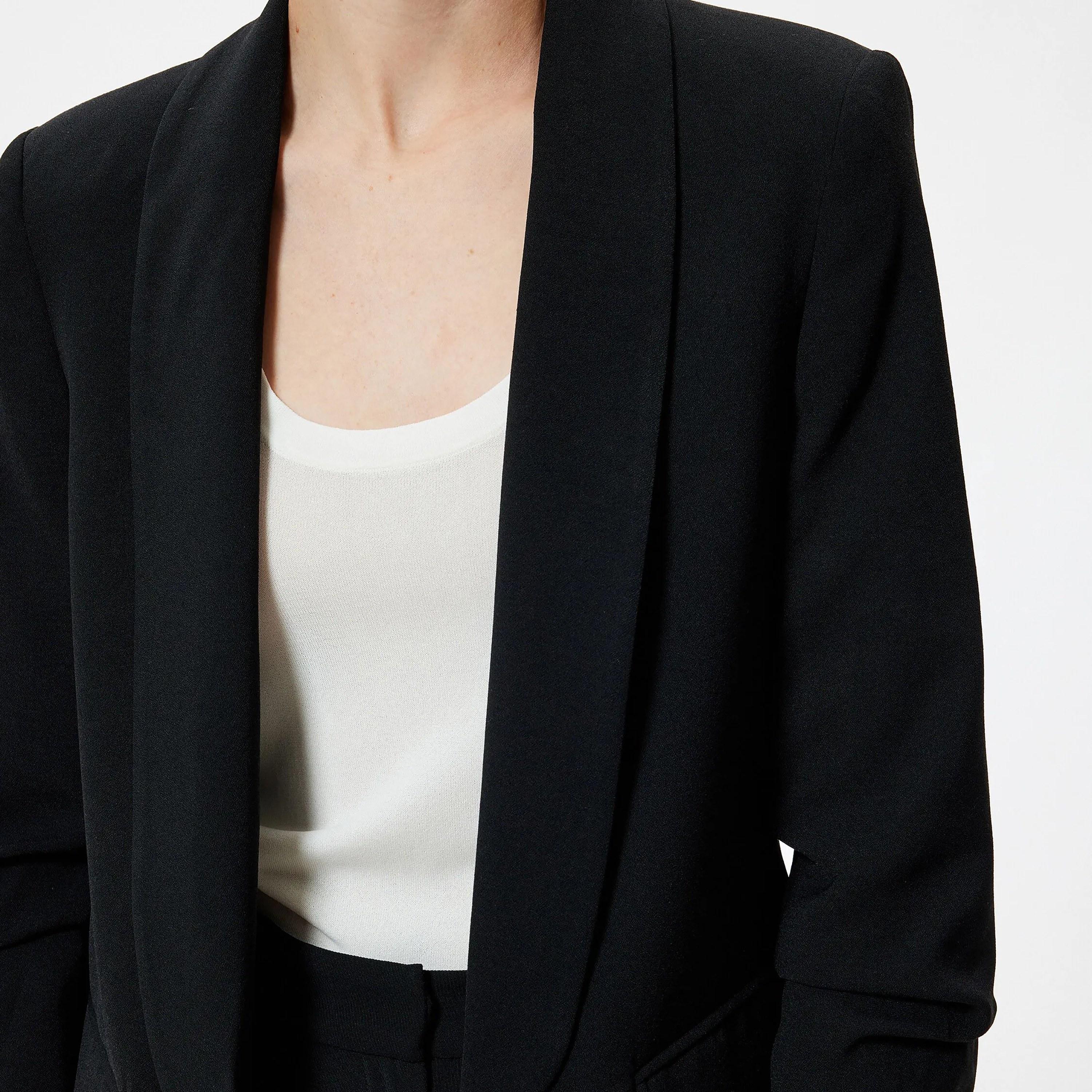 KOTON Lapel collar Women's Blazer-women-clothing-coatsandjackets-blazers-image-4