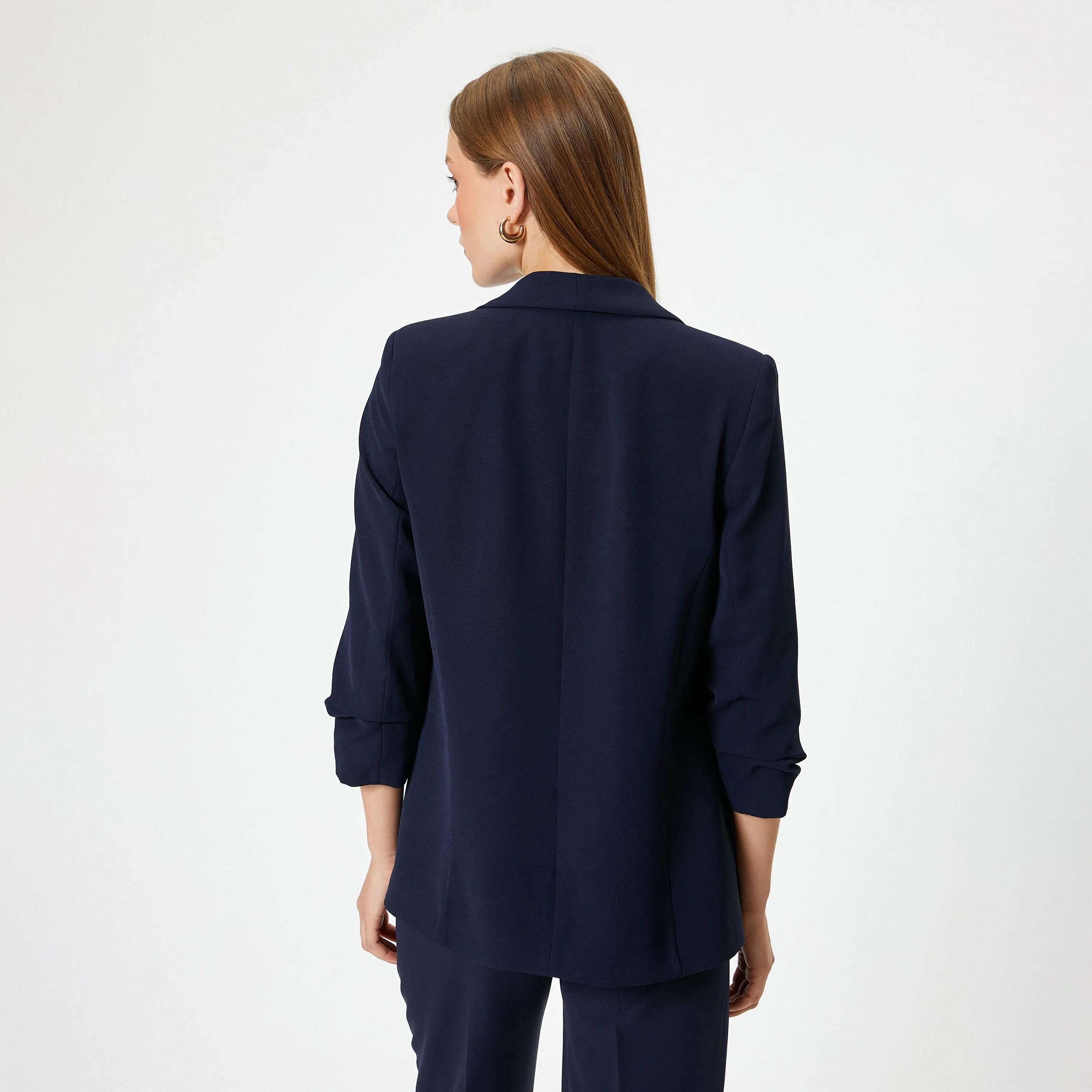 بليزر نسائي بياقة طية صدر السترة من كوتون-women-clothing-coatsandjackets-blazers-image-7