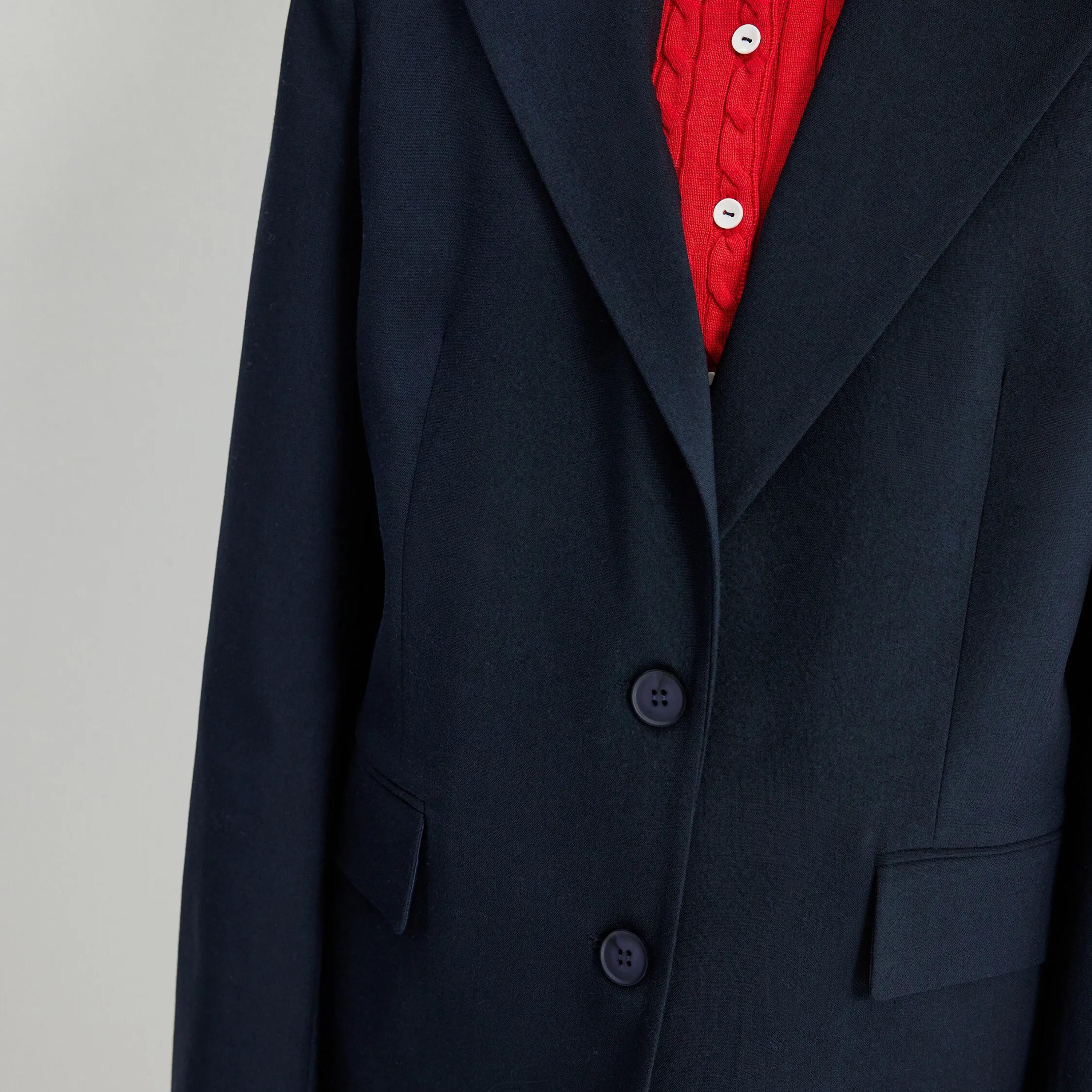 KOTON Blue Lapel collar Women's Single Breasted Blazer-women-clothing-coatsandjackets-blazers-image-4