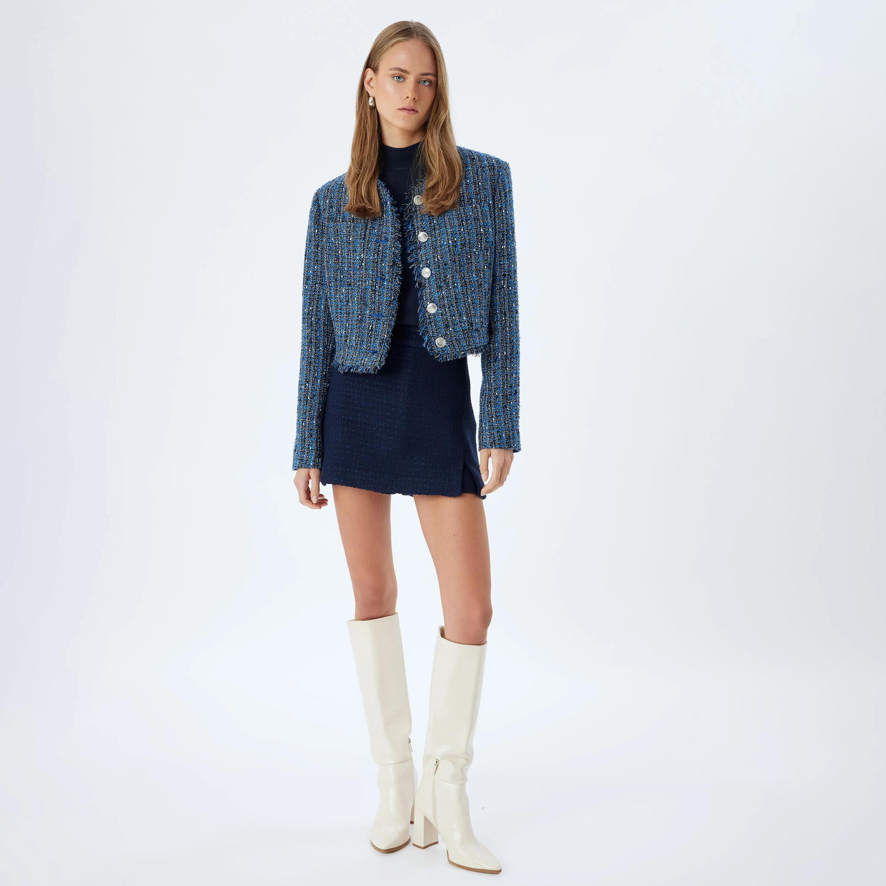 سترة نسائية من التويد الأزرق من كوتون-women-winterwear-coatsandjackets-jackets-image-2
