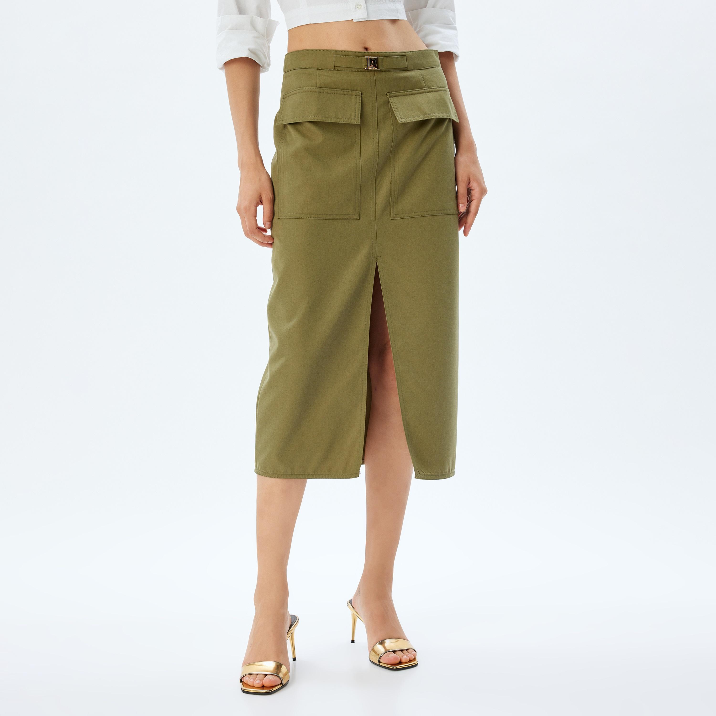 KOTON Green Pencil Women's Skirt-women-clothing-bottoms-skirts-image-1