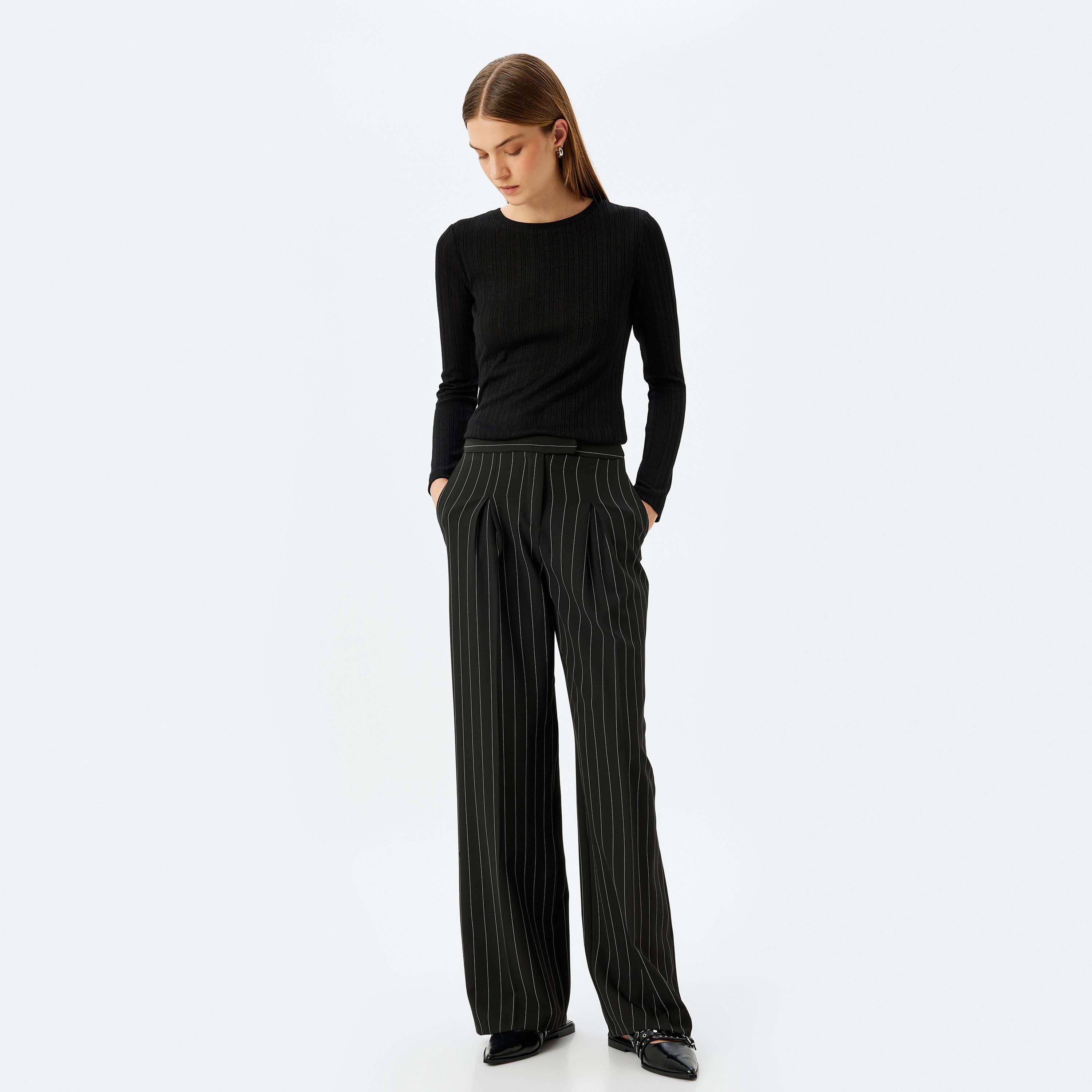 KOTON Black Textured Women's Top-women-clothing-shirtsandblouses-blouses-image-2