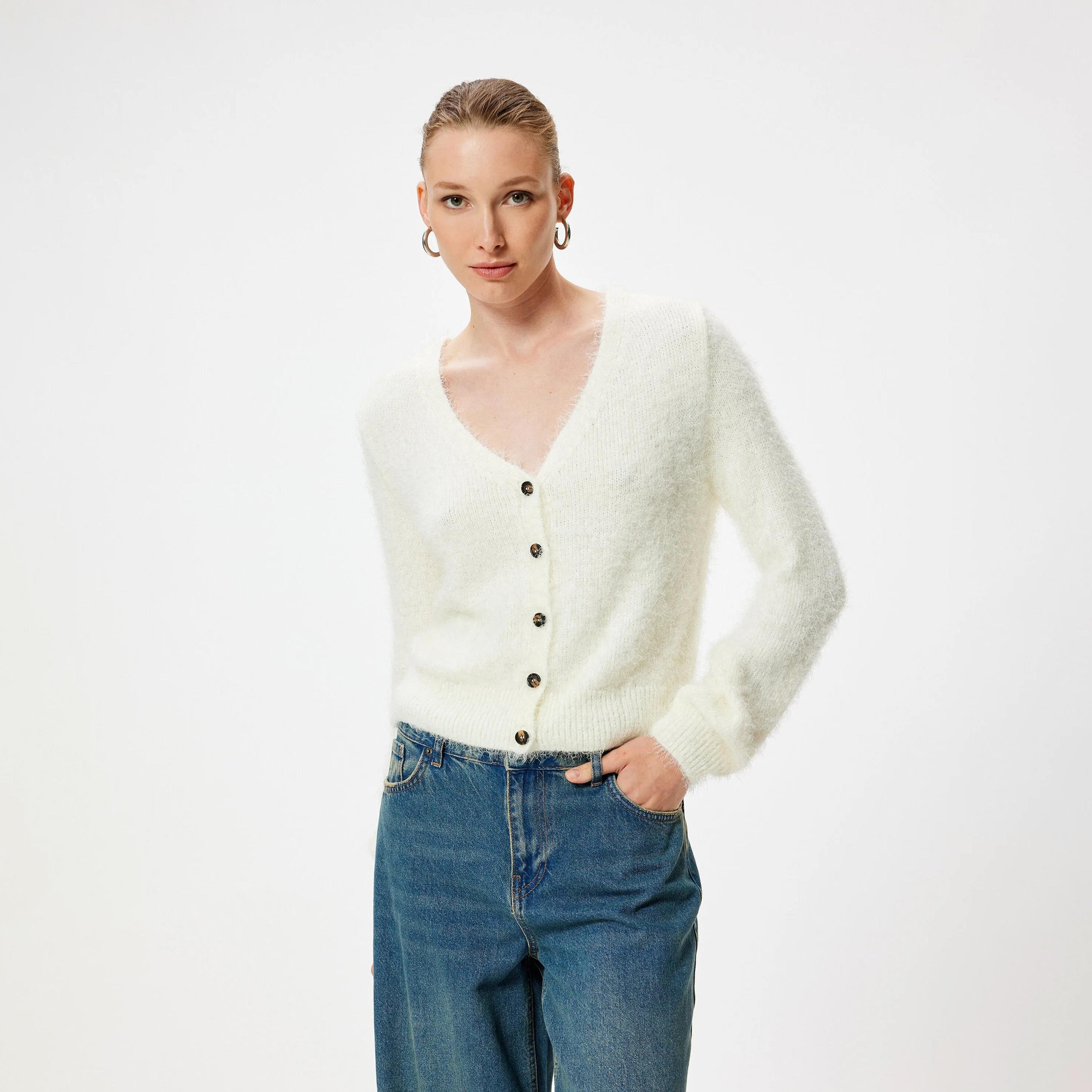 KOTON White Knitted Women's Cardigan-women-winterwear-cardigansandjumpers-cardigans-image-1