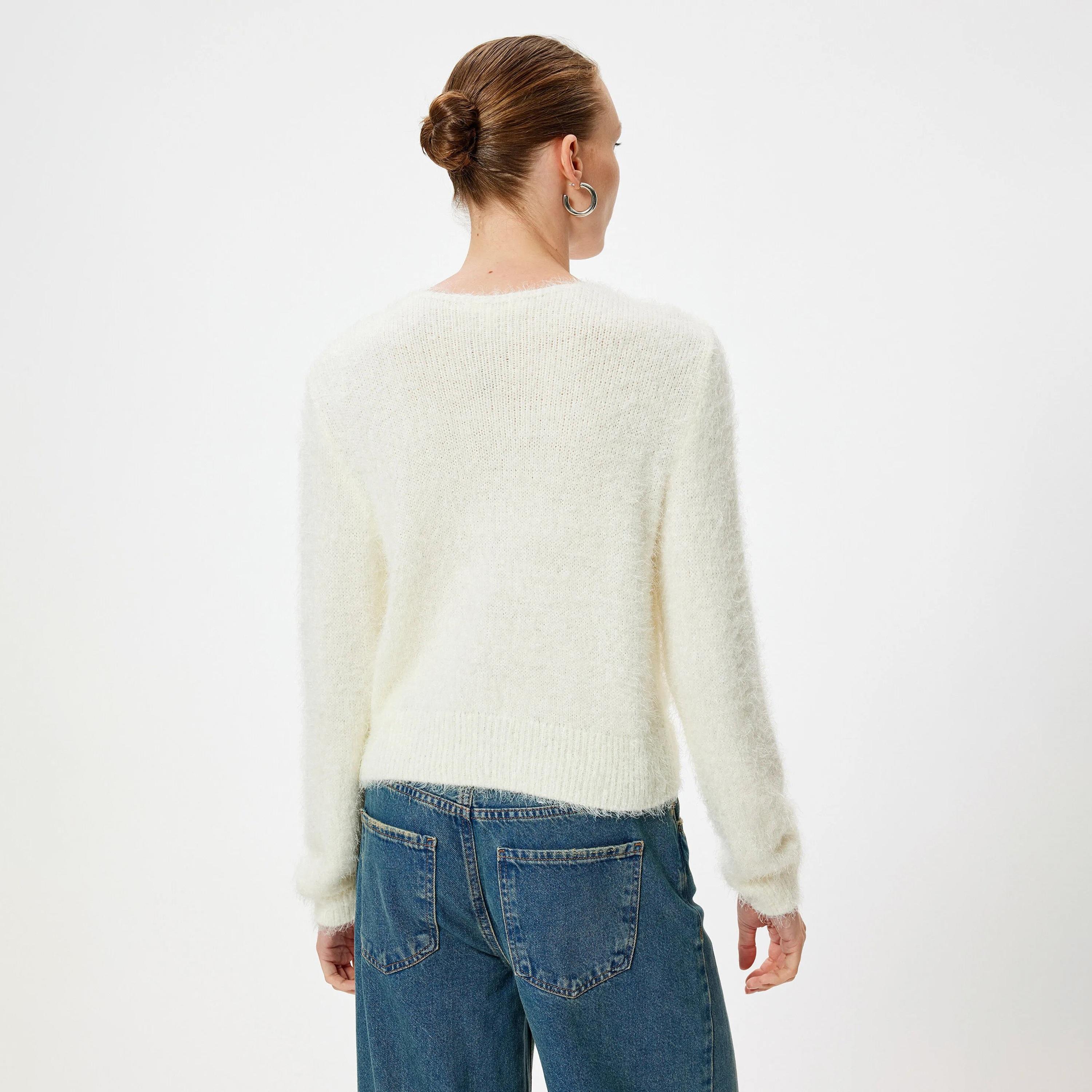 KOTON White Knitted Women's Cardigan-women-winterwear-cardigansandjumpers-cardigans-image-3