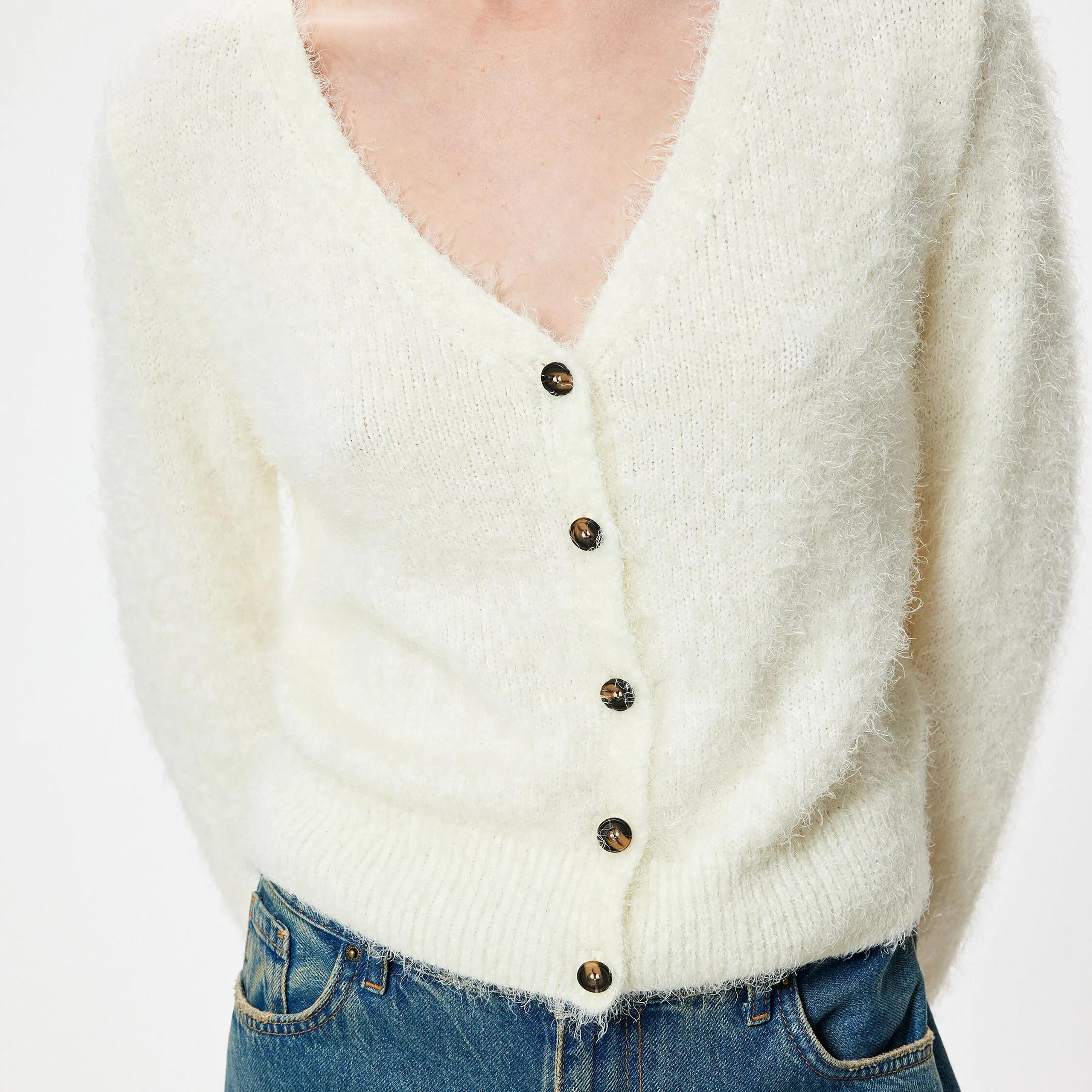 KOTON White Knitted Women's Cardigan-women-winterwear-cardigansandjumpers-cardigans-image-4