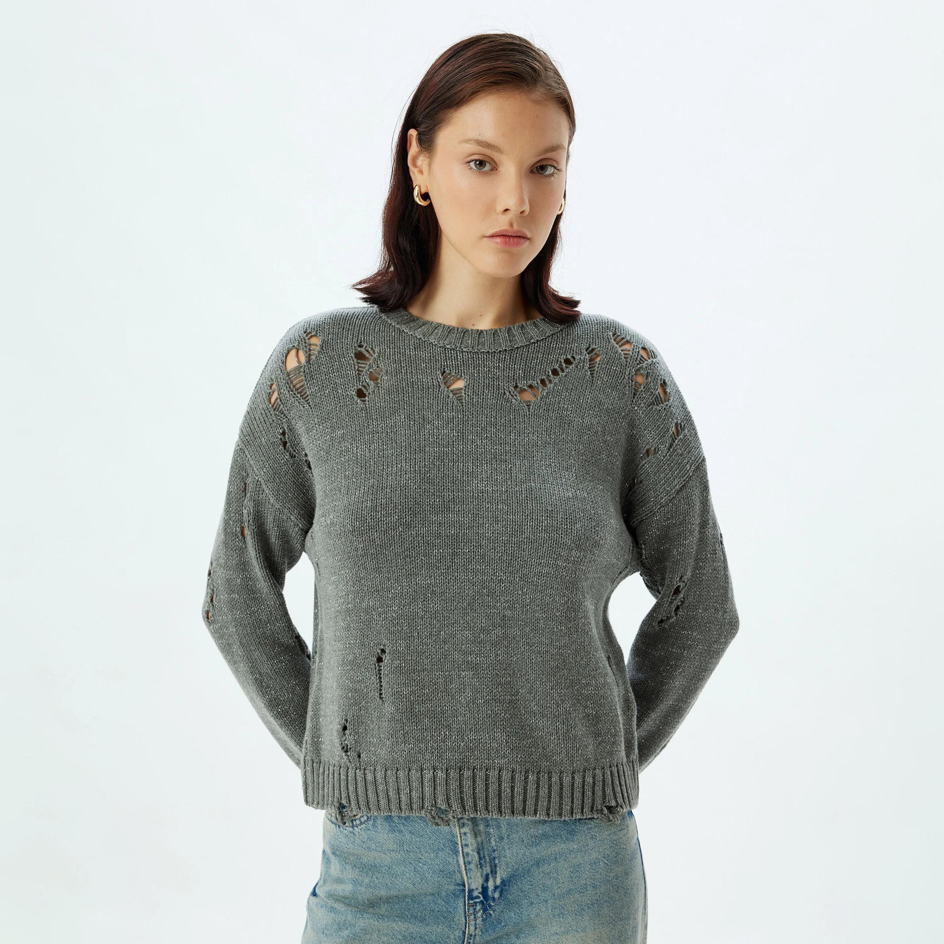 KOTON Grey Women's Sweater-women-clothing-cardigansandjumpers-jumpers-image-1