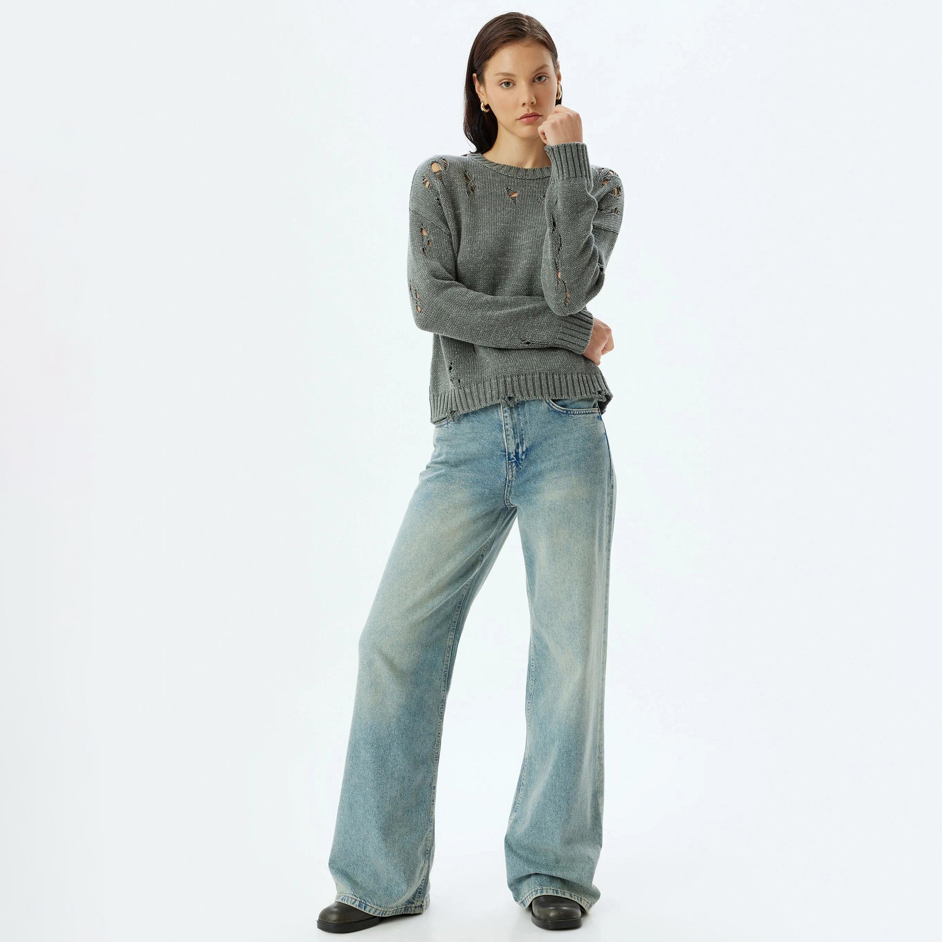 KOTON Grey Women's Sweater-women-clothing-cardigansandjumpers-jumpers-image-2
