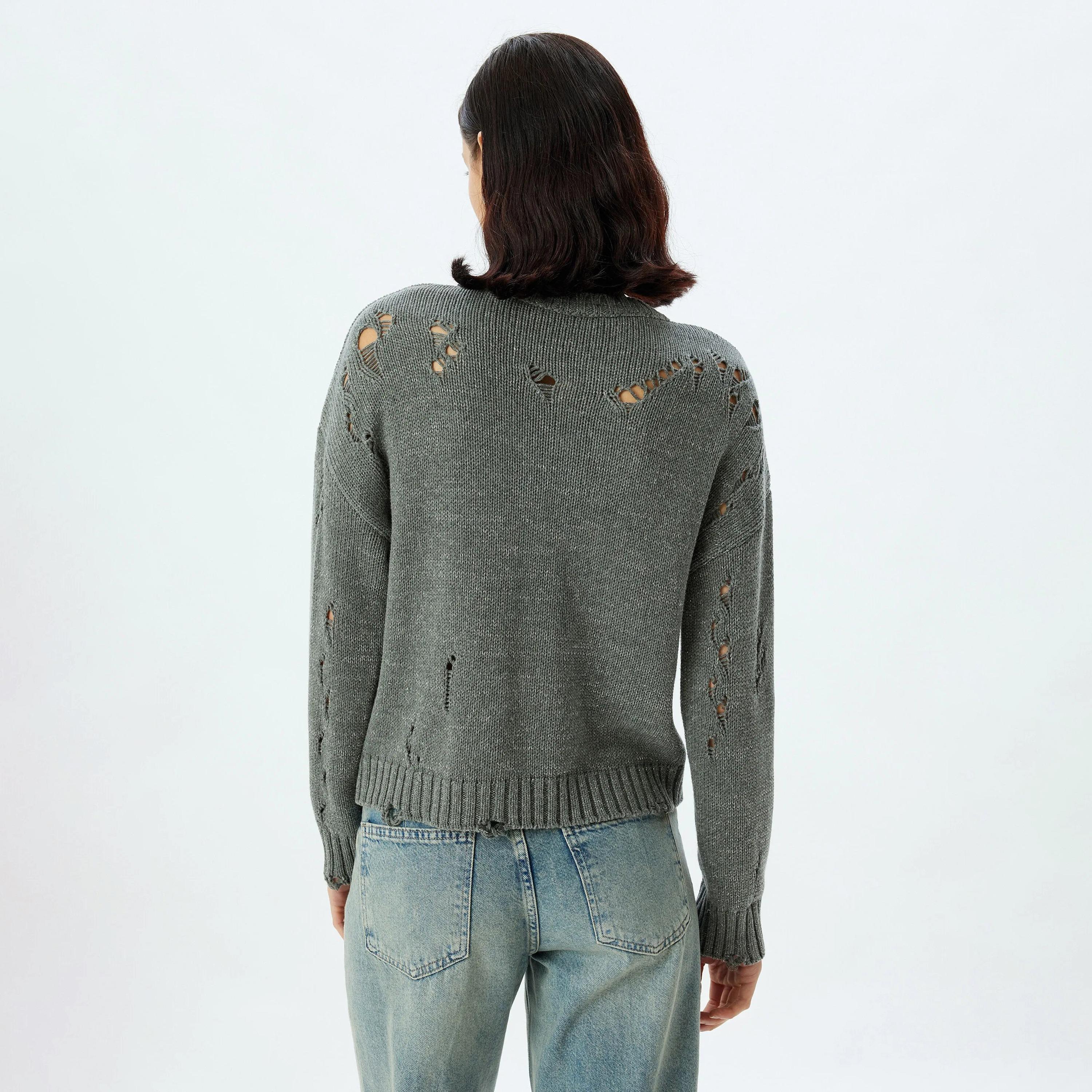 KOTON Grey Women's Sweater-women-clothing-cardigansandjumpers-jumpers-image-3