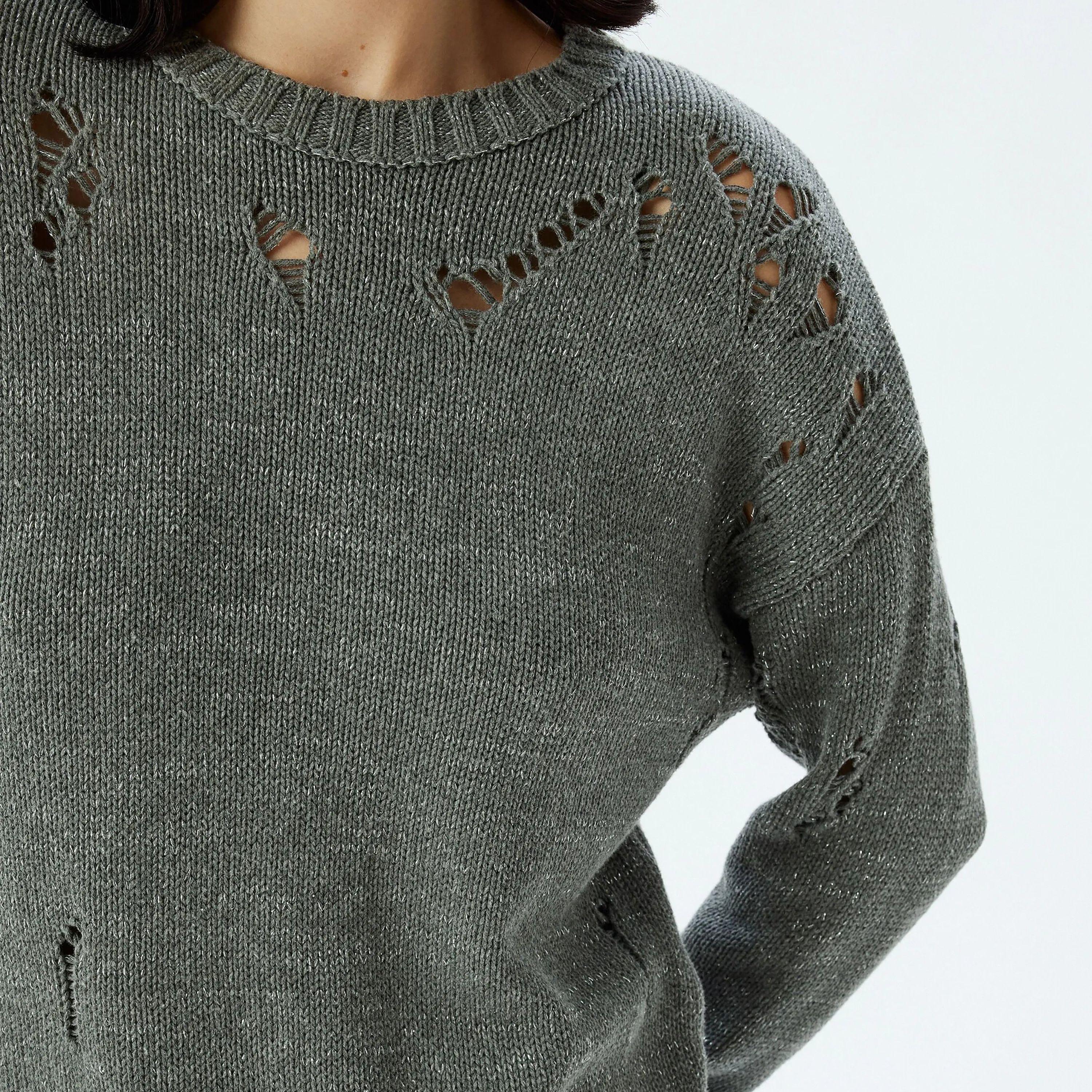KOTON Grey Women's Sweater-women-clothing-cardigansandjumpers-jumpers-image-4