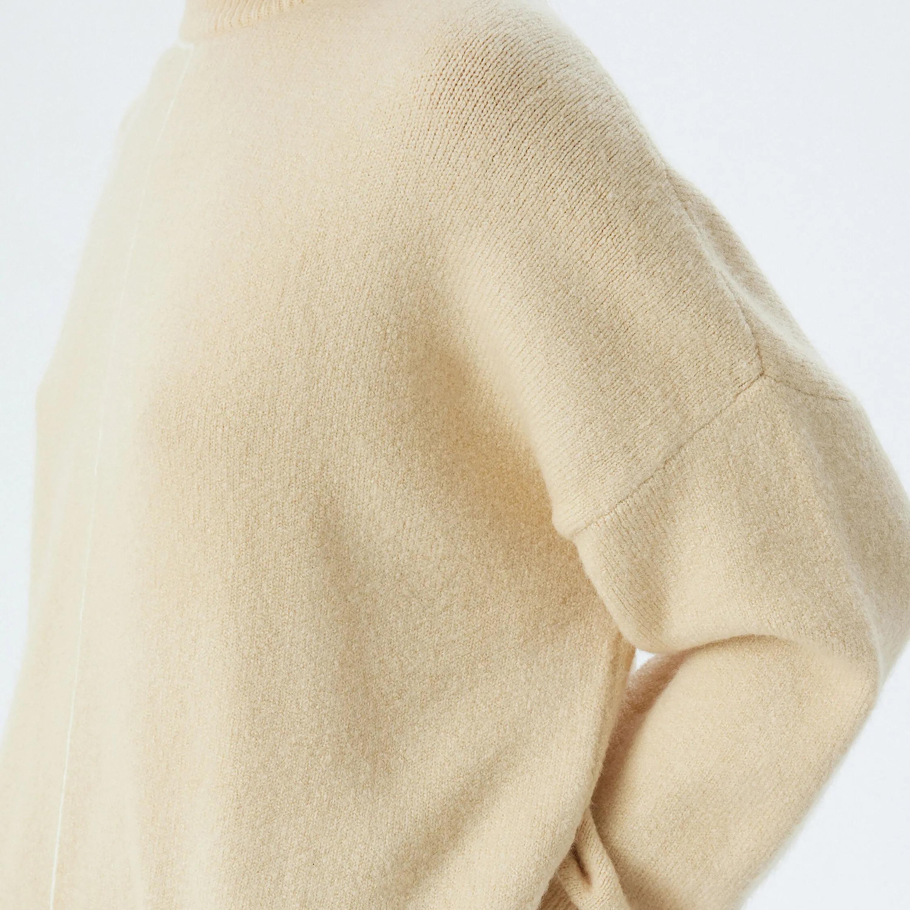 KOTON Cream Dropped Sleeves Women's Sweater-women-winterwear-cardigansandjumpers-jumpers-image-4