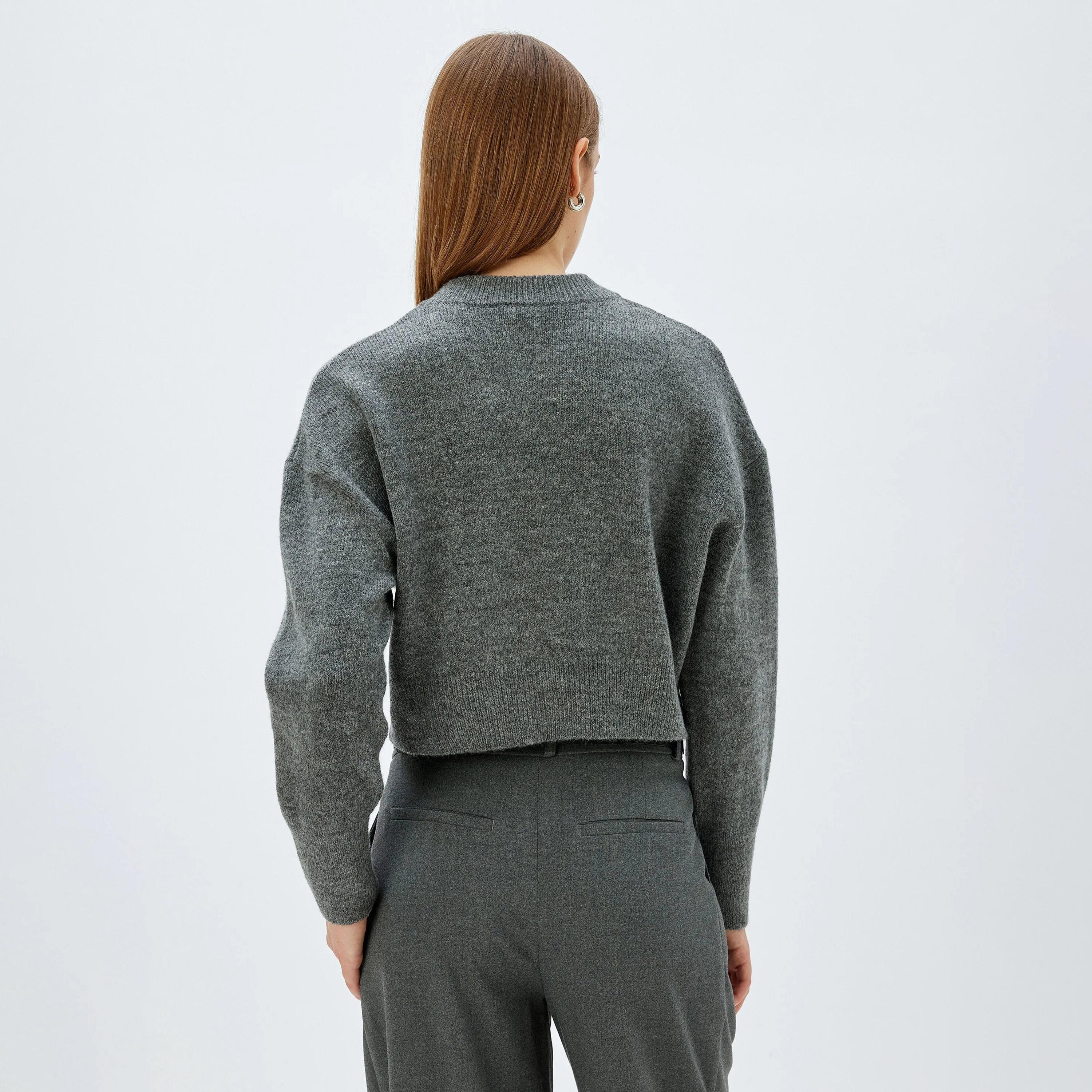 KOTON Grey Knitted Women's Cardigan-women-winterwear-cardigansandjumpers-cardigans-image-3