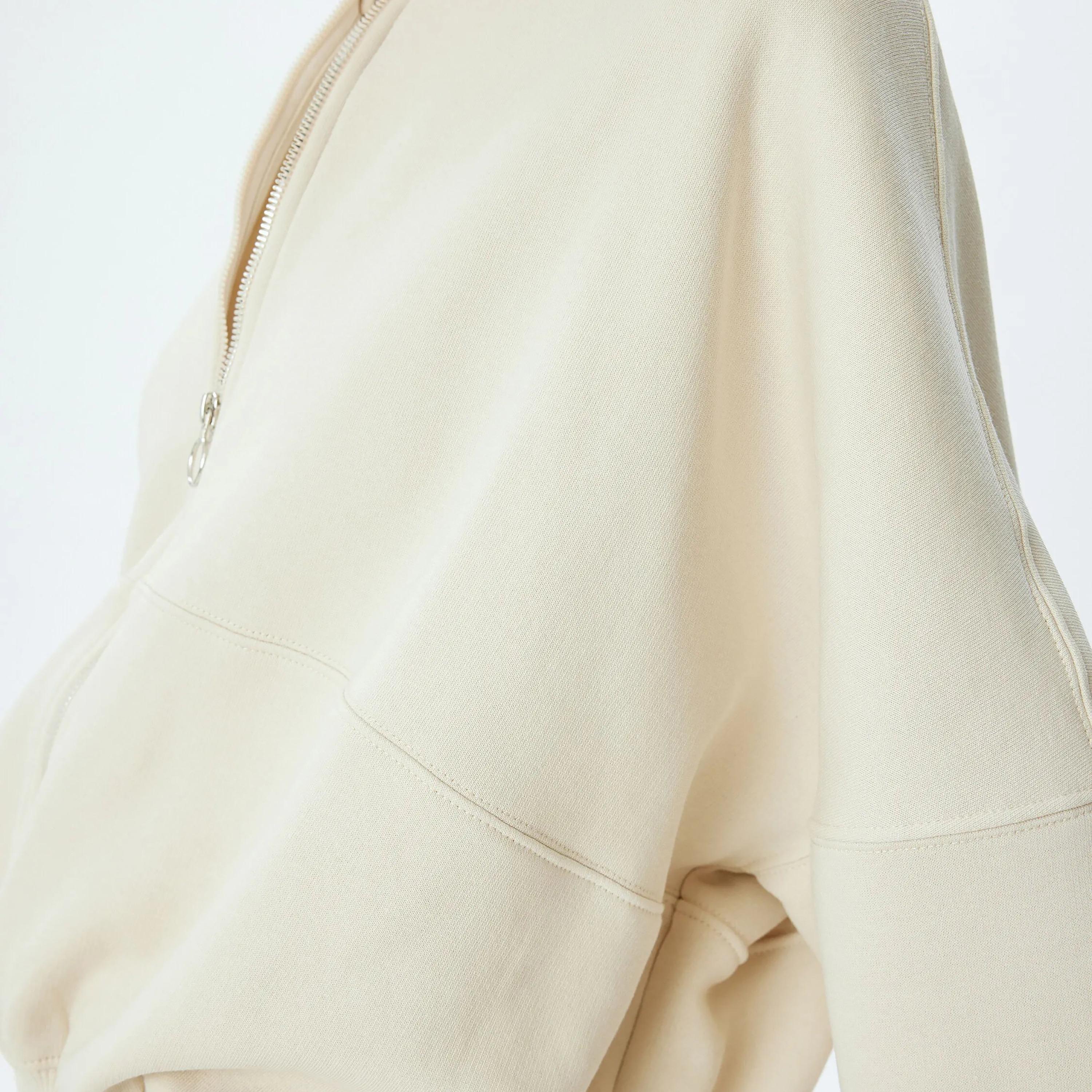 KOTON Cream Dropped Sleeves Women's Sweatshirt-women-clothing-hoodiesandsweatshirts-sweatshirts-image-4