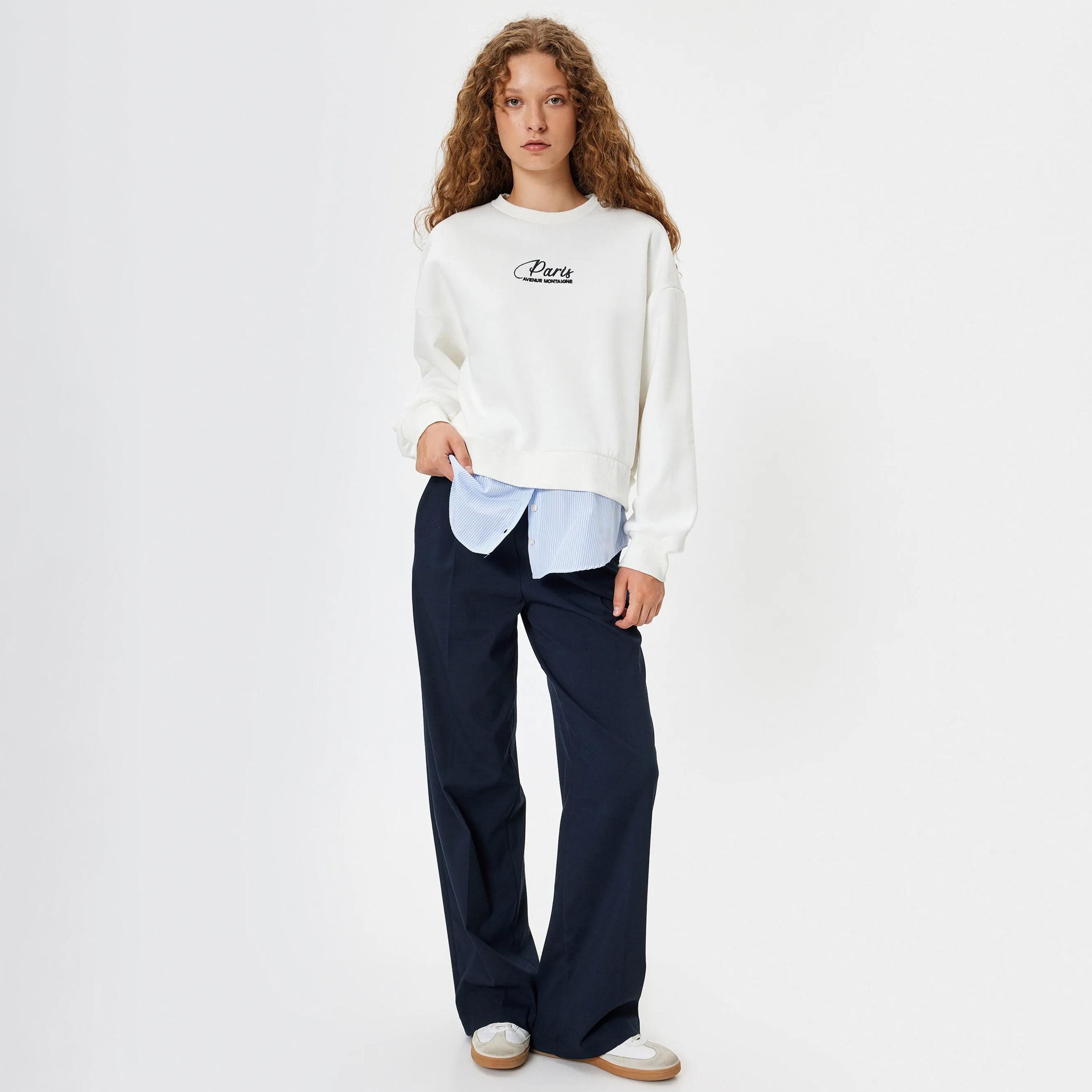 سويت شيرت نسائي بأكمام منسدلة باللون الأبيض من كوتون-women-clothing-hoodiesandsweatshirts-sweatshirts-image-2