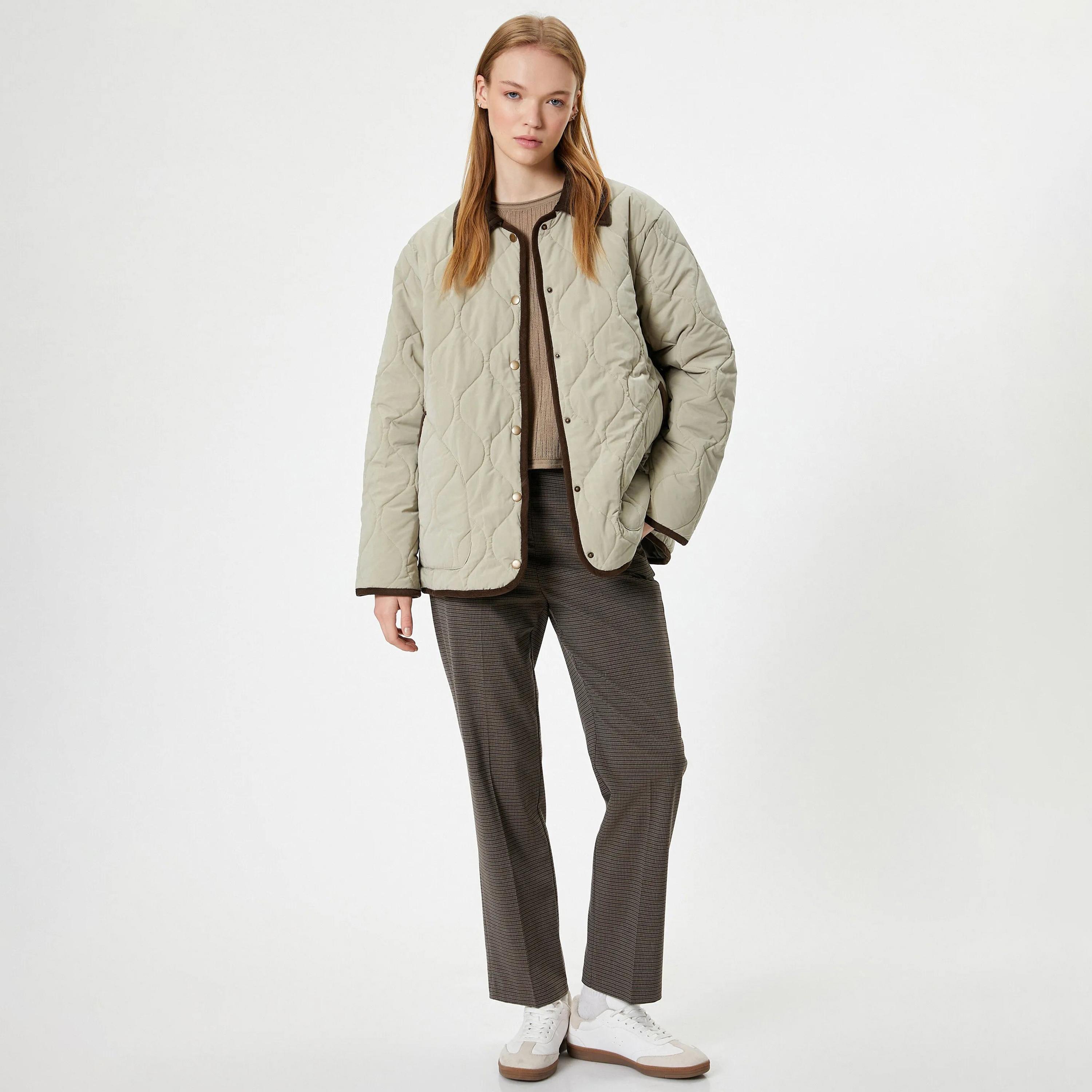 سترة نسائية خضراء مبطنة ذات ياقة من كوتون-women-winterwear-coatsandjackets-jackets-image-2