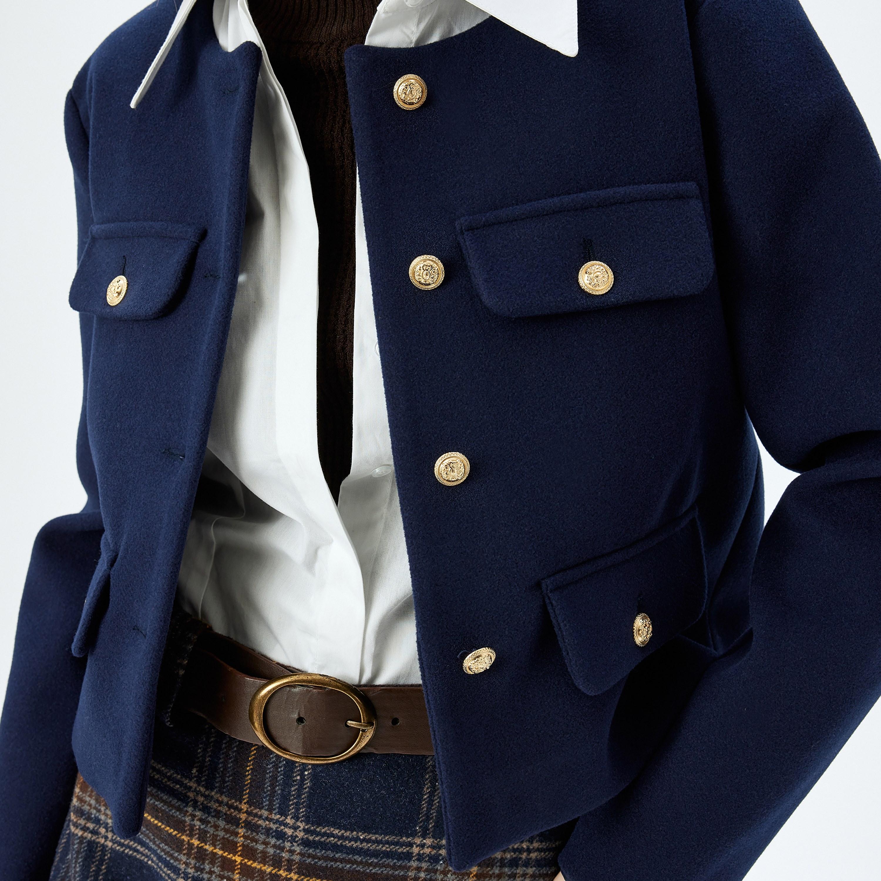 KOTON Blue Collarless Women's Jacket-women-winterwear-coatsandjackets-jackets-image-4