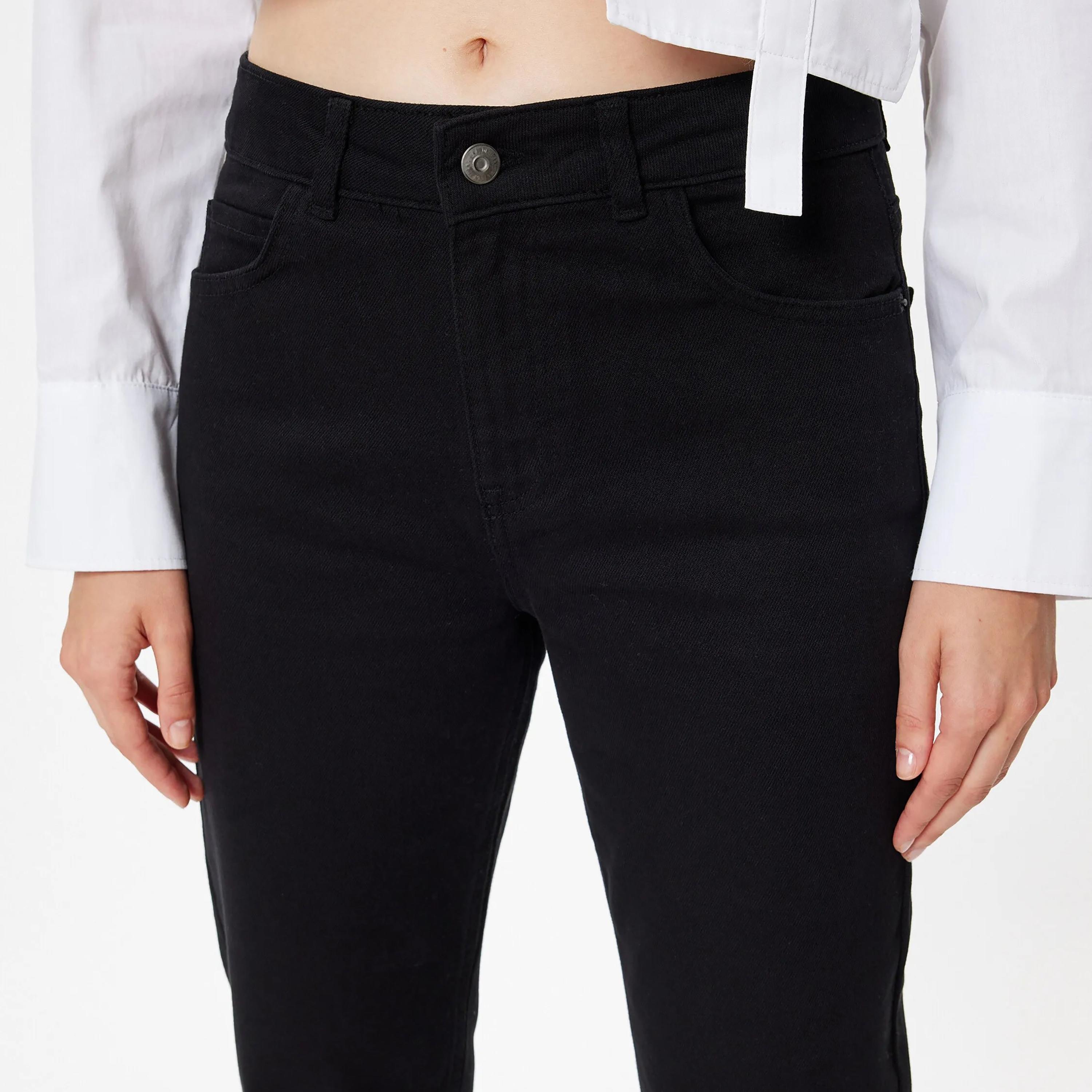 KOTON Flare Fit Plain High-Rise Women's Jeans-women-clothing-bottoms-jeans-image-4
