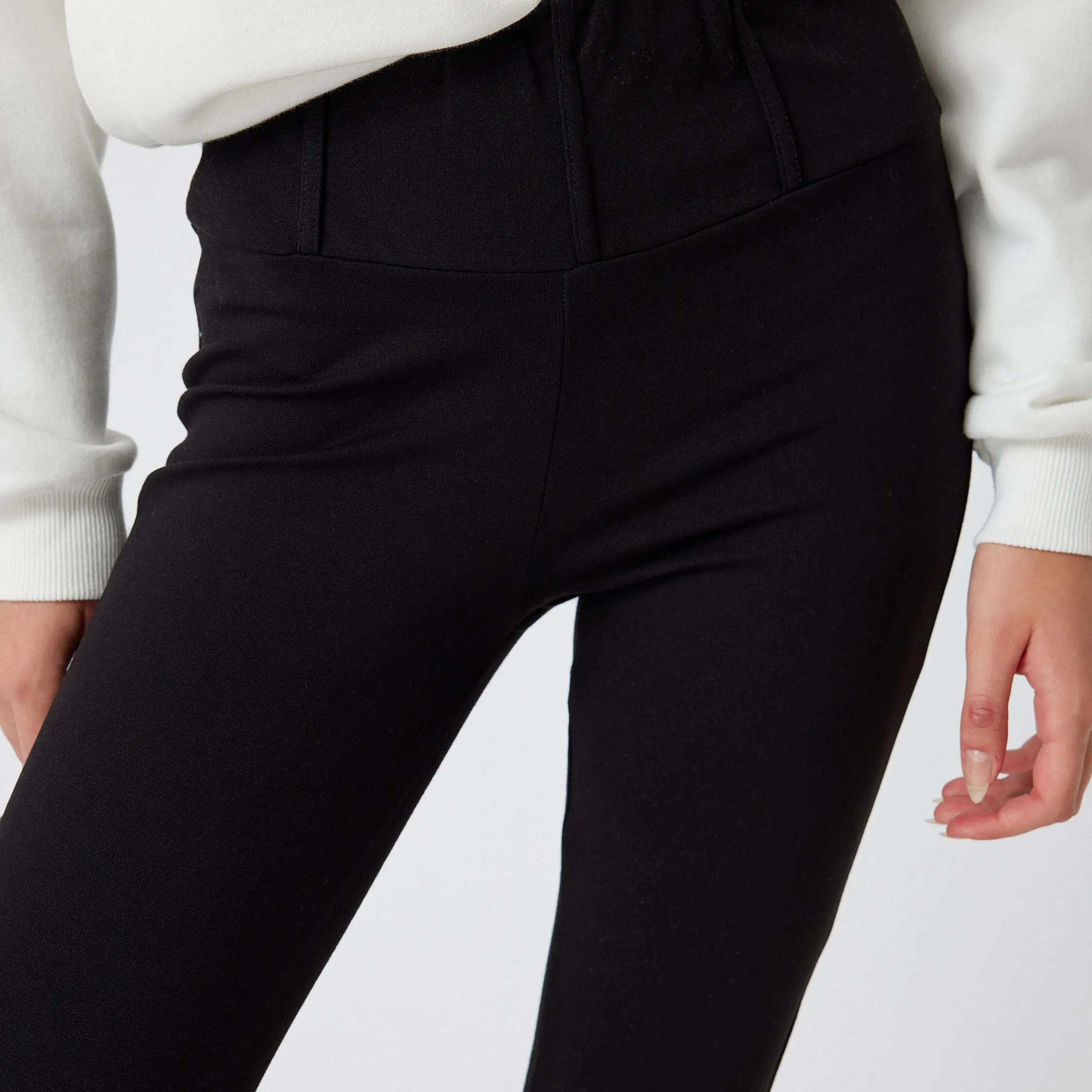 KOTON Black Elasticated Waist Women's Leggings-women-clothing-bottoms-leggings-image-4