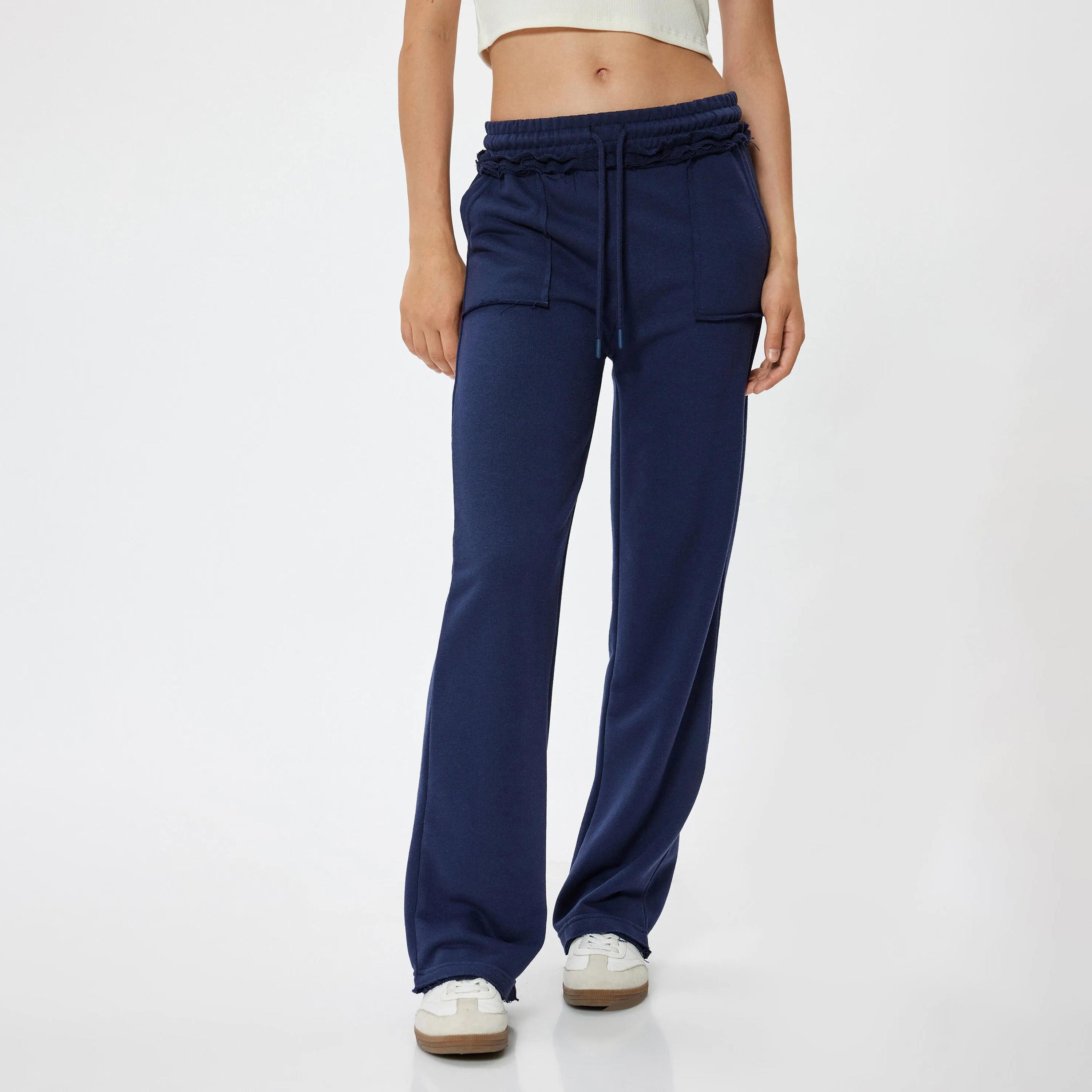 KOTON Blue Elasticated Waist Women's Sweat Pants-women-clothing-bottoms-joggers-image-1