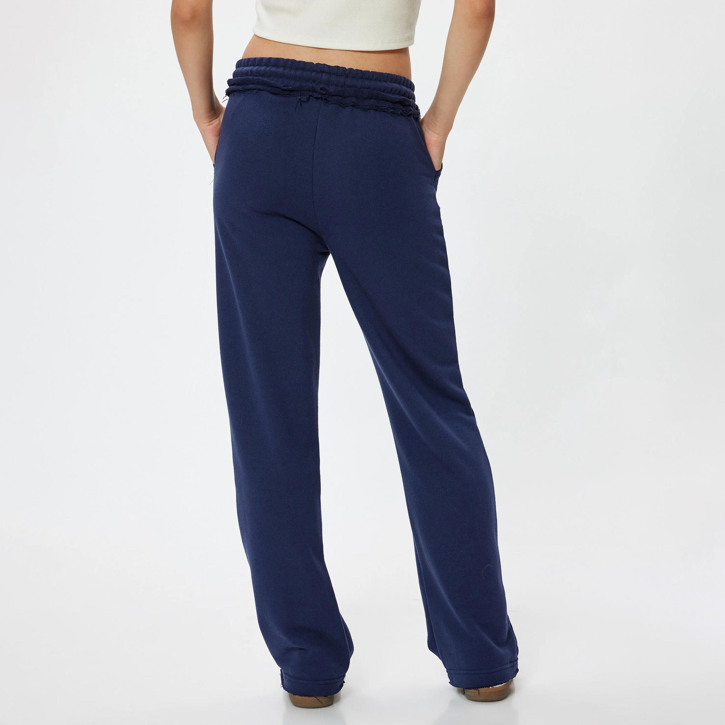 KOTON Blue Elasticated Waist Women's Sweat Pants-women-clothing-bottoms-joggers-image-3