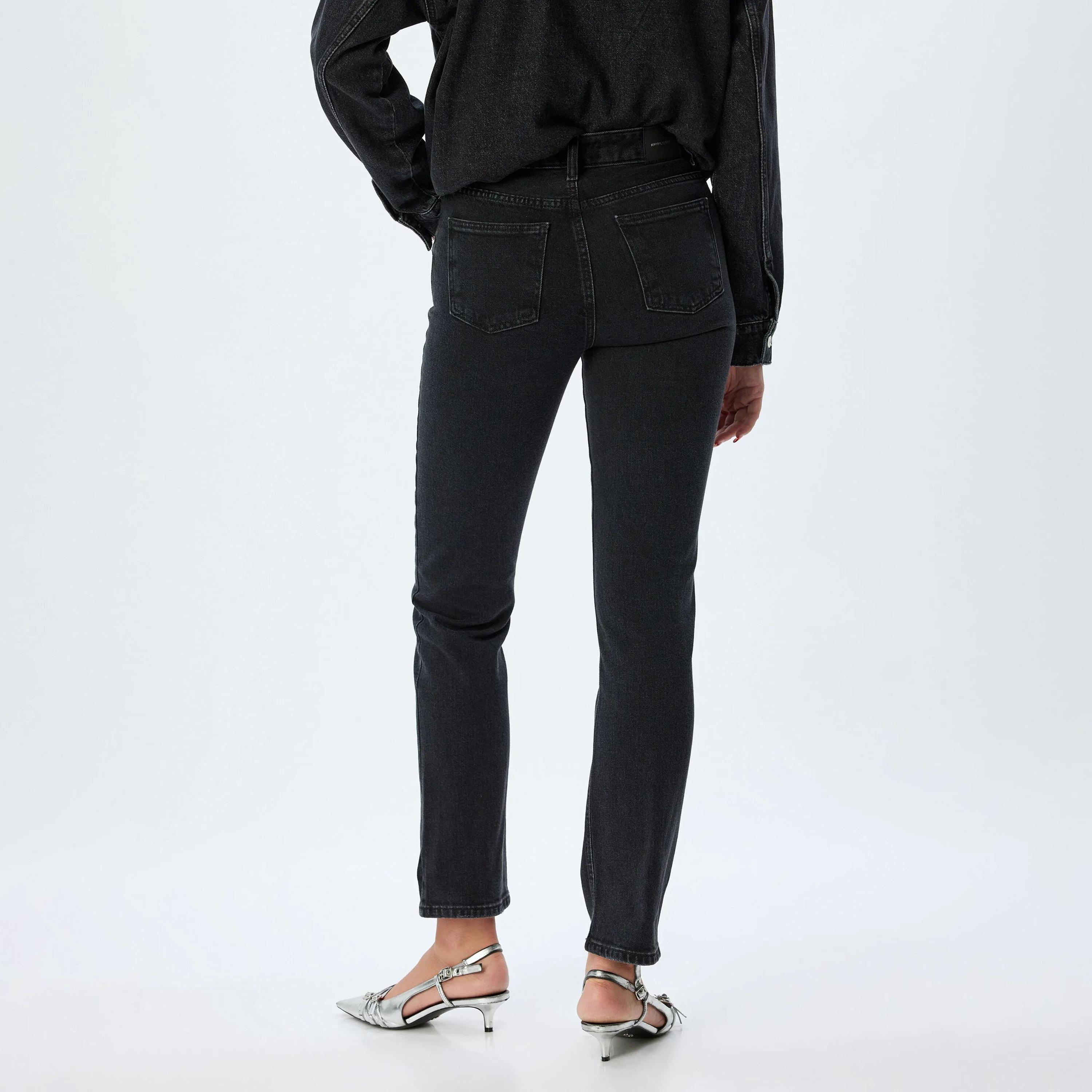 KOTON Straight Fit Plain High-Rise Women's Jeans-women-clothing-bottoms-jeans-image-3