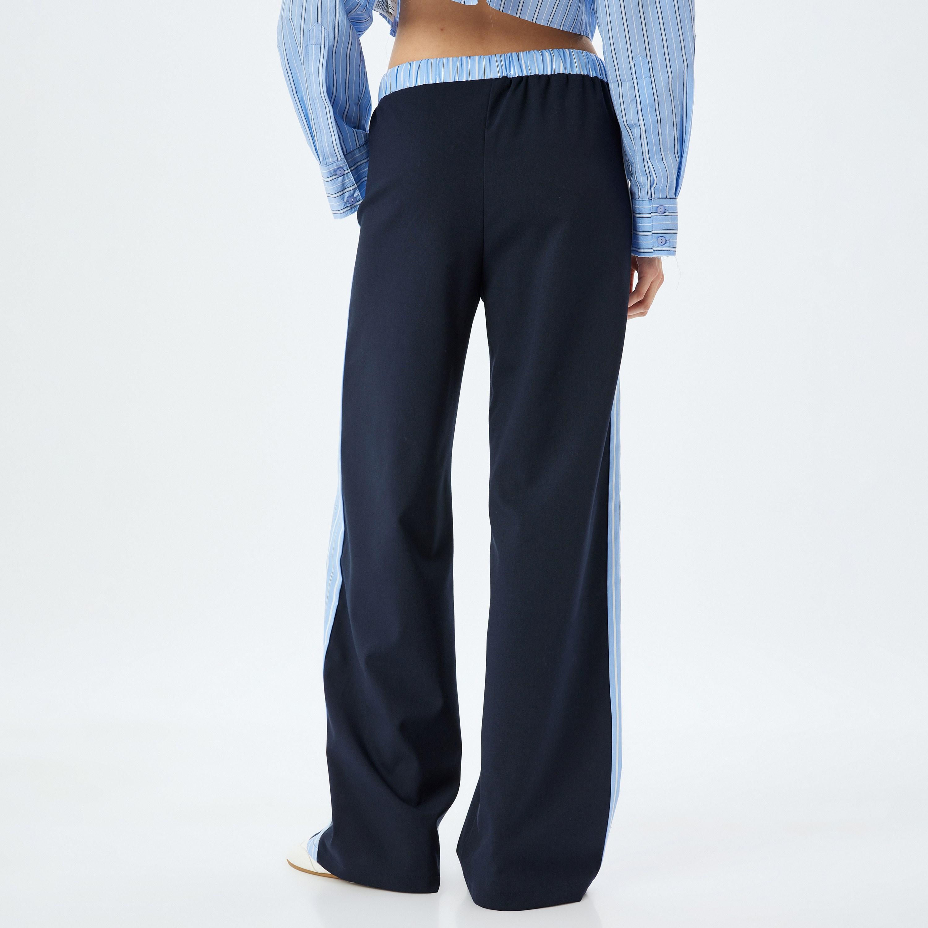 بنطلون نسائي سادة برباط سحب من كوتون-women-clothing-bottoms-trousers-image-3
