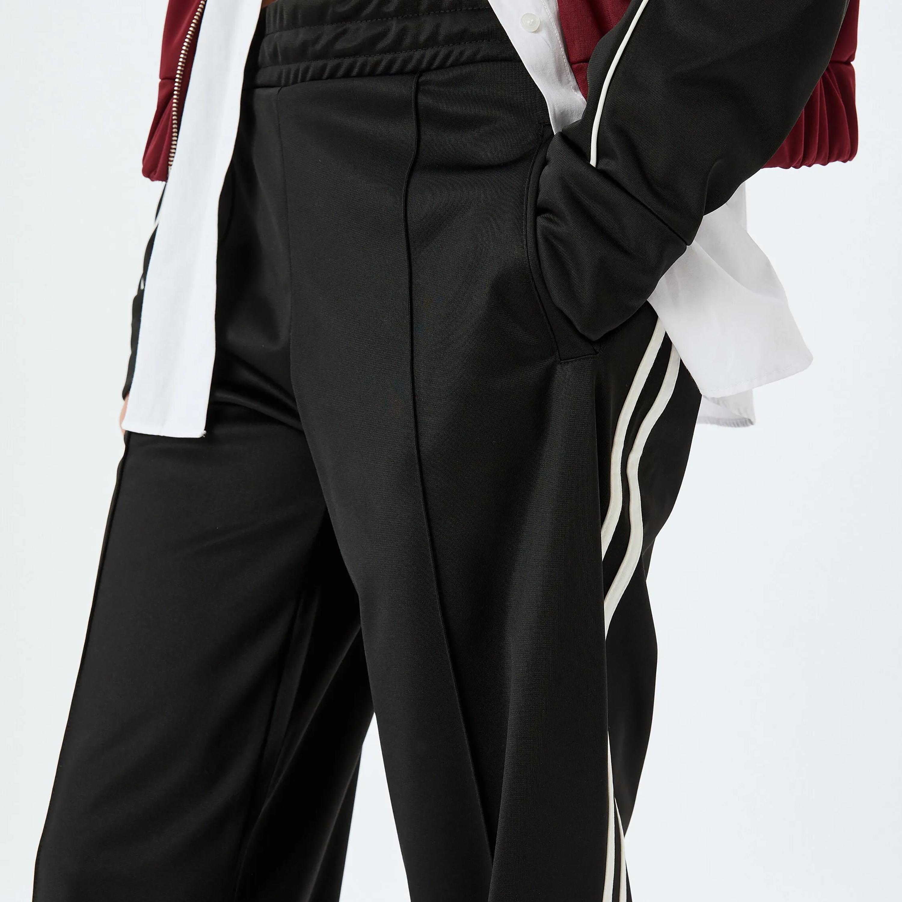 بنطلون رياضي نسائي أسود بخصر مطاطي من كوتون-women-clothing-bottoms-joggers-image-4