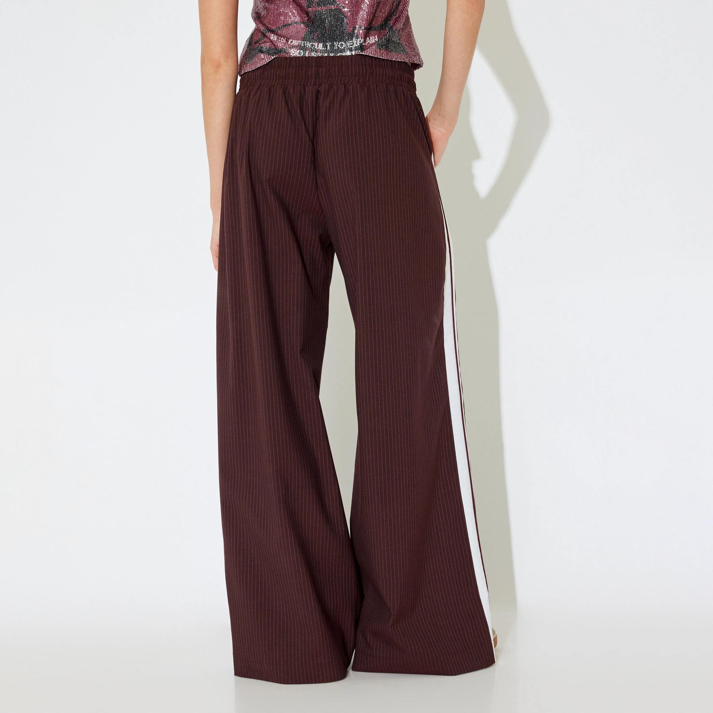 KOTON Red Striped Elasticated Waist Women's Trousers-women-clothing-bottoms-joggers-image-3