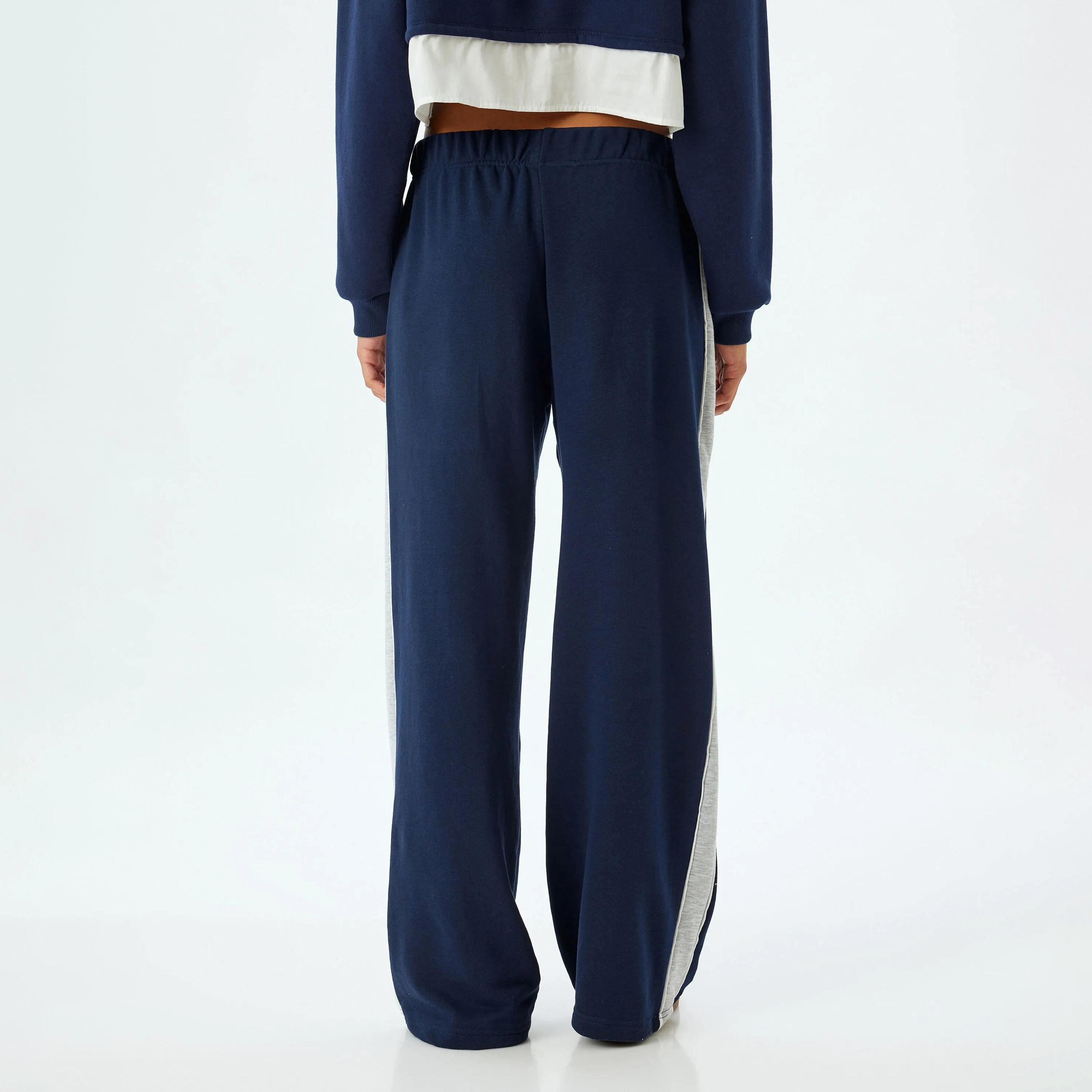 بنطلون رياضي نسائي أزرق بخصر مطاطي من كوتون-women-clothing-bottoms-joggers-image-3