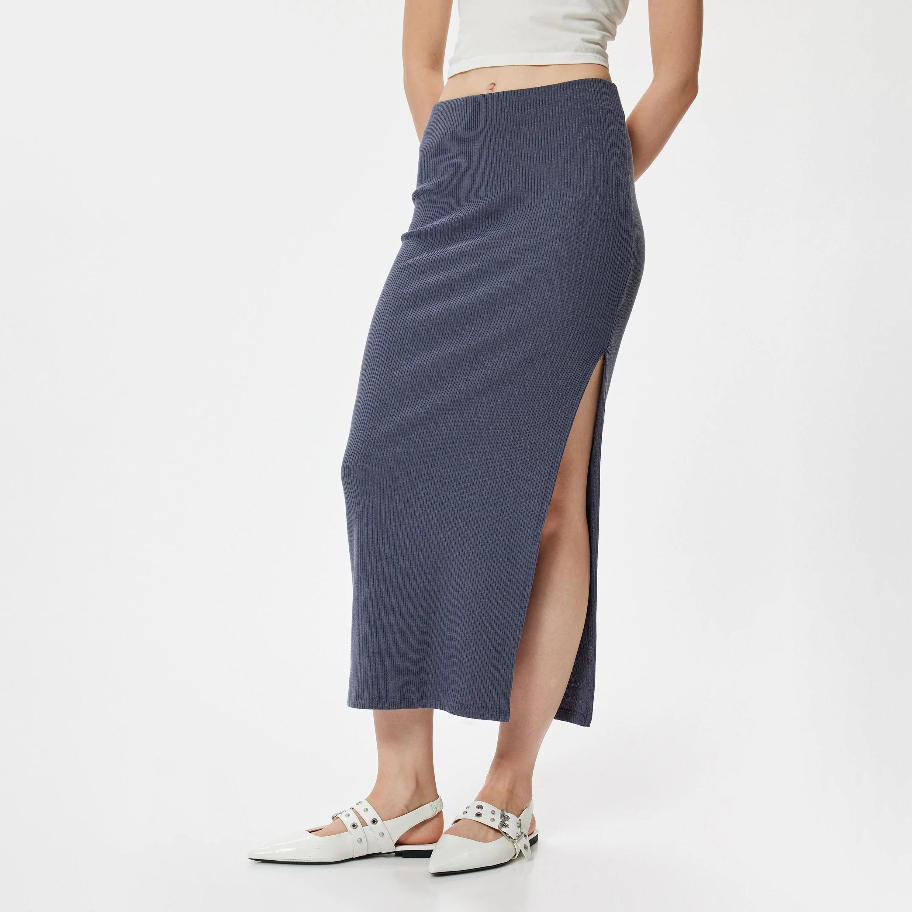 KOTON Ribbed Women's Skirt-women-clothing-bottoms-skirts-image-1