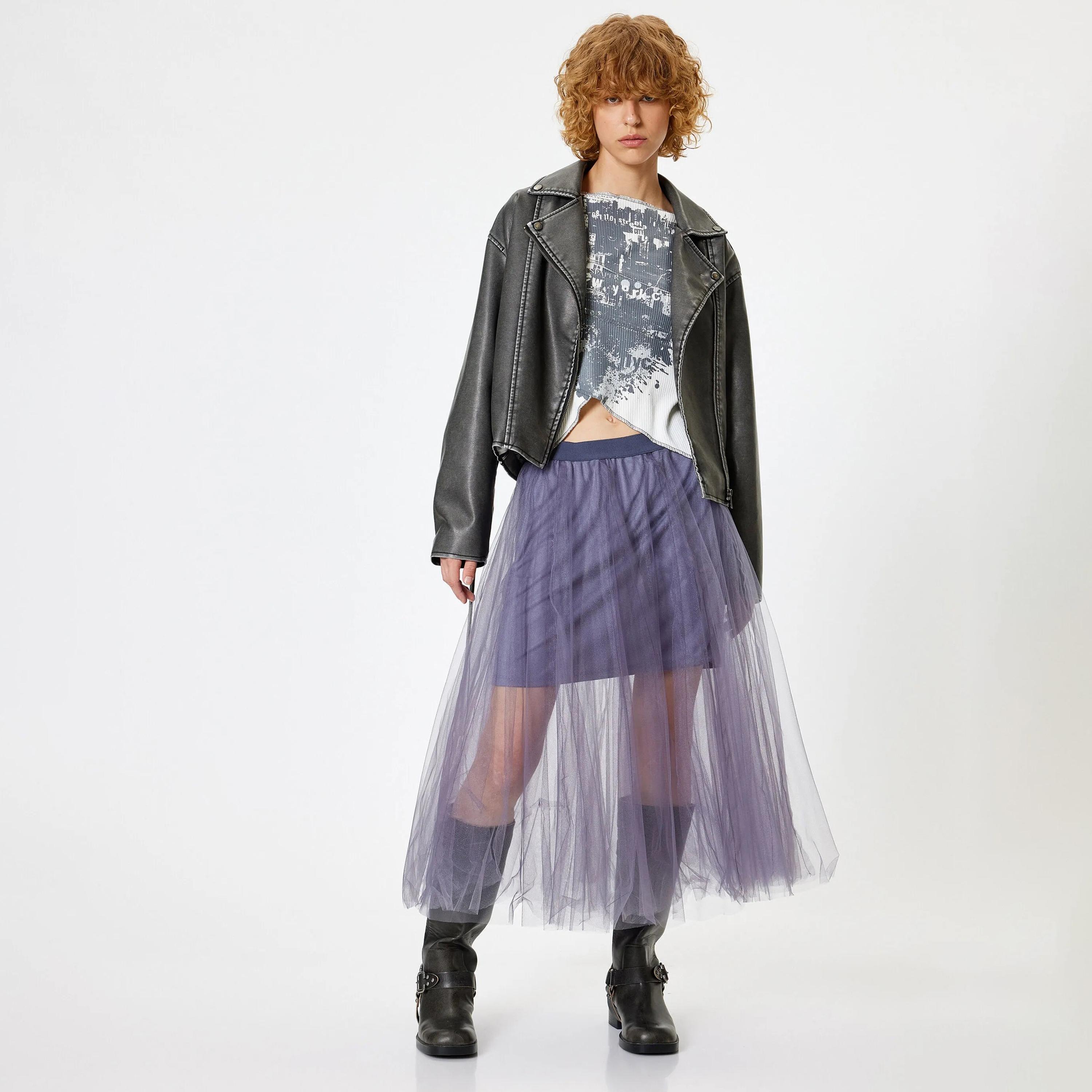 تنورة نسائية شفافة أرجوانية بخصر مطاطي من كوتون-women-clothing-bottoms-skirts-image-2