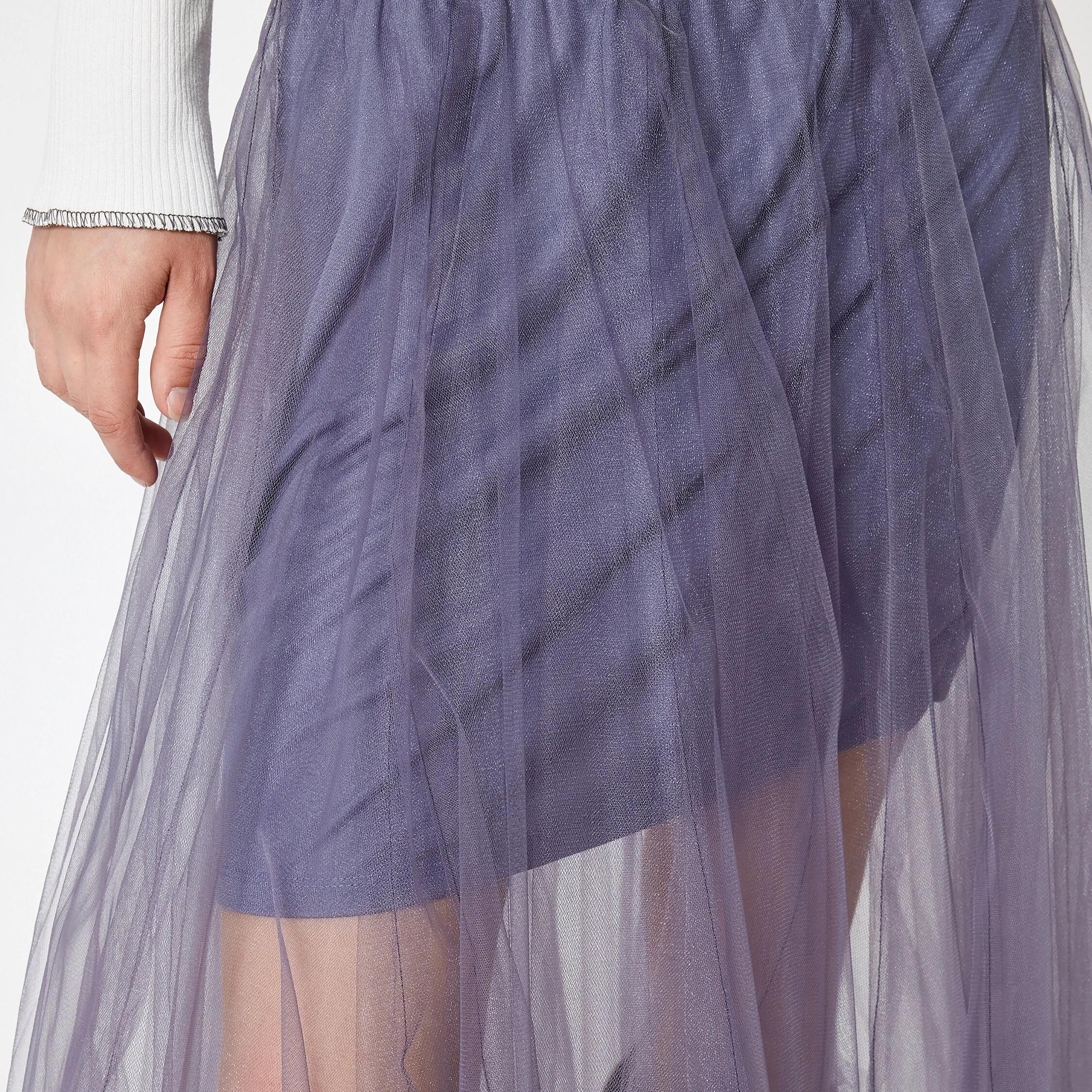 تنورة نسائية شفافة أرجوانية بخصر مطاطي من كوتون-women-clothing-bottoms-skirts-image-4