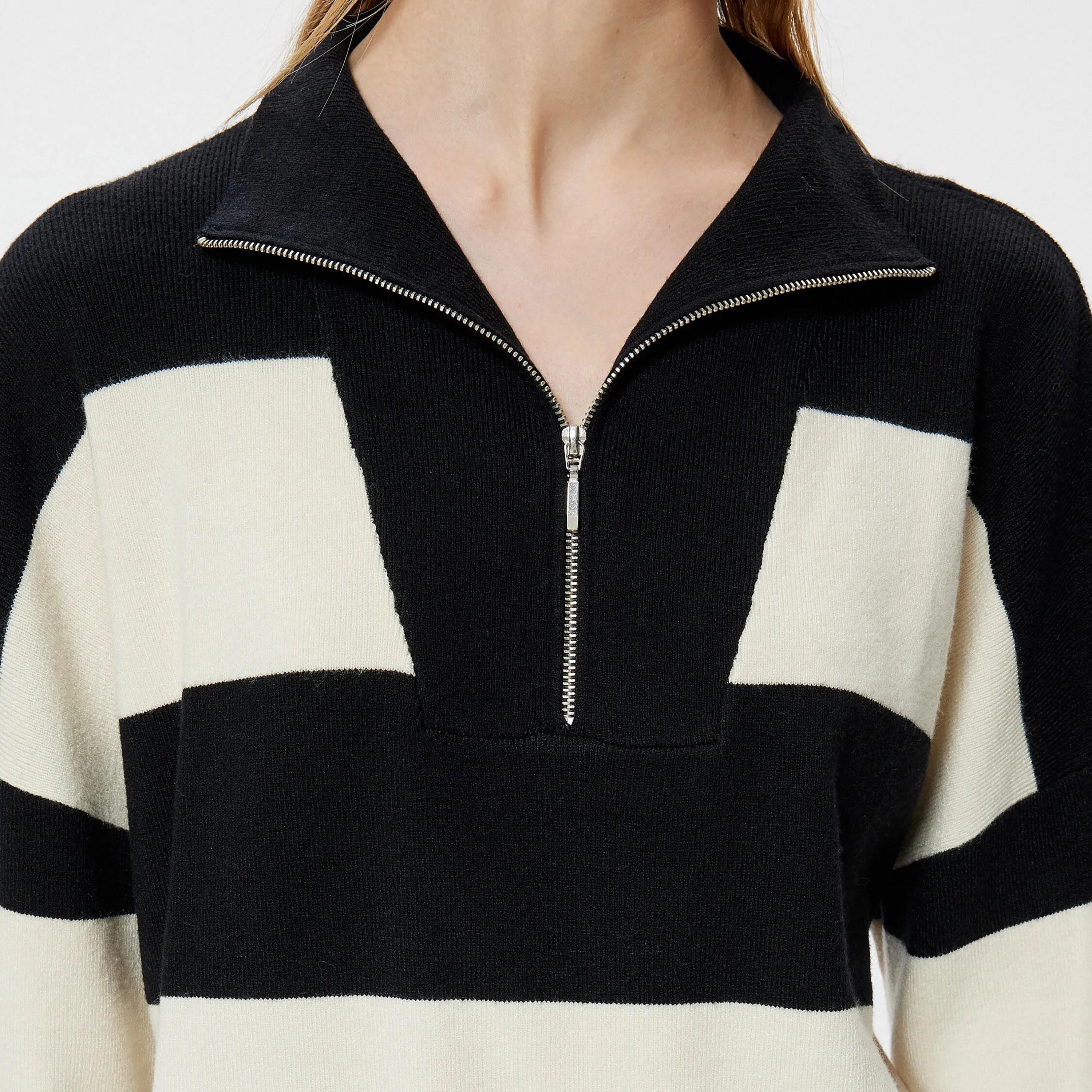 KOTON Striped High Neck Women's Sweater-women-clothing-cardigansandjumpers-jumpers-image-4