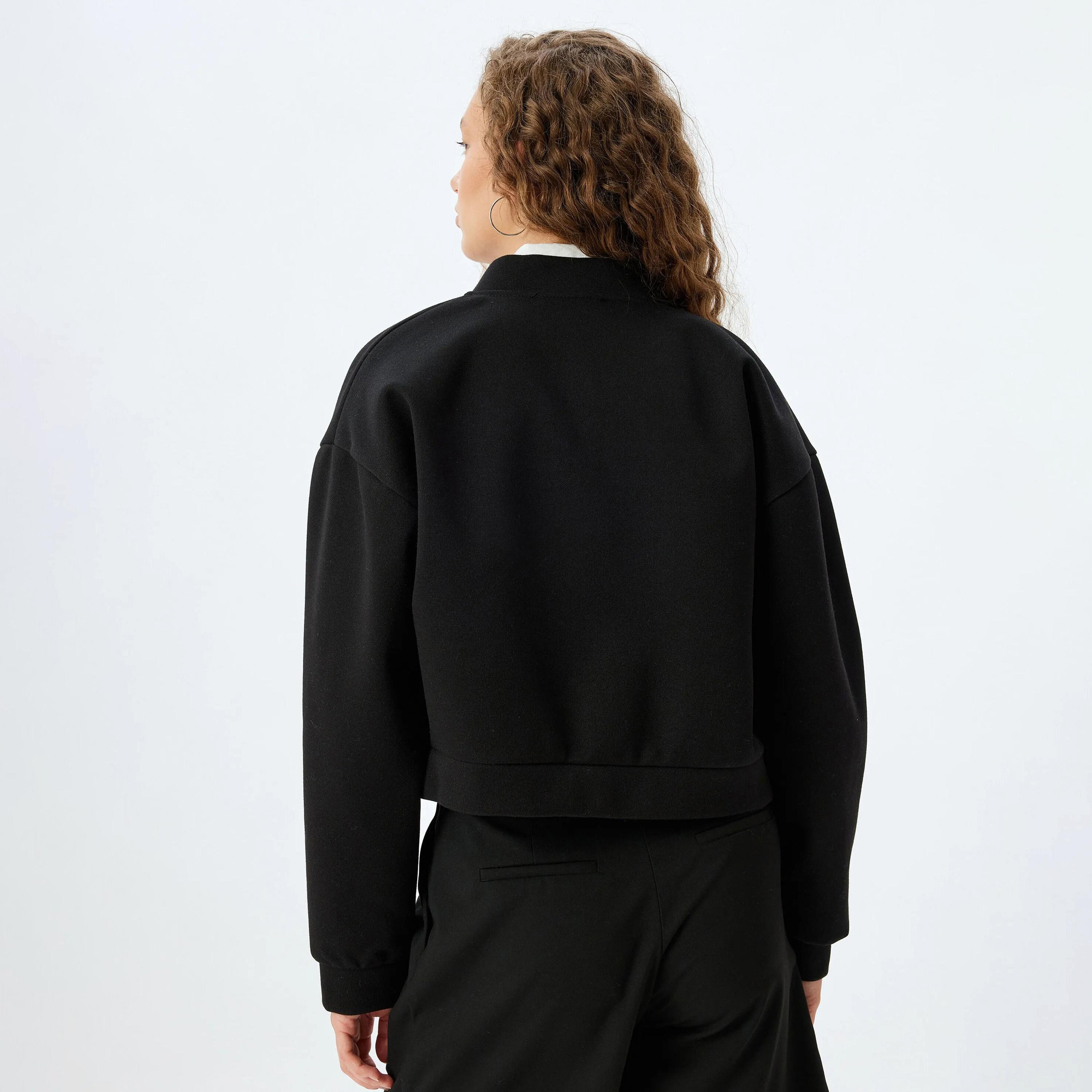 KOTON Black Mandarin Women's Cardigan-women-winterwear-cardigansandjumpers-cardigans-image-3