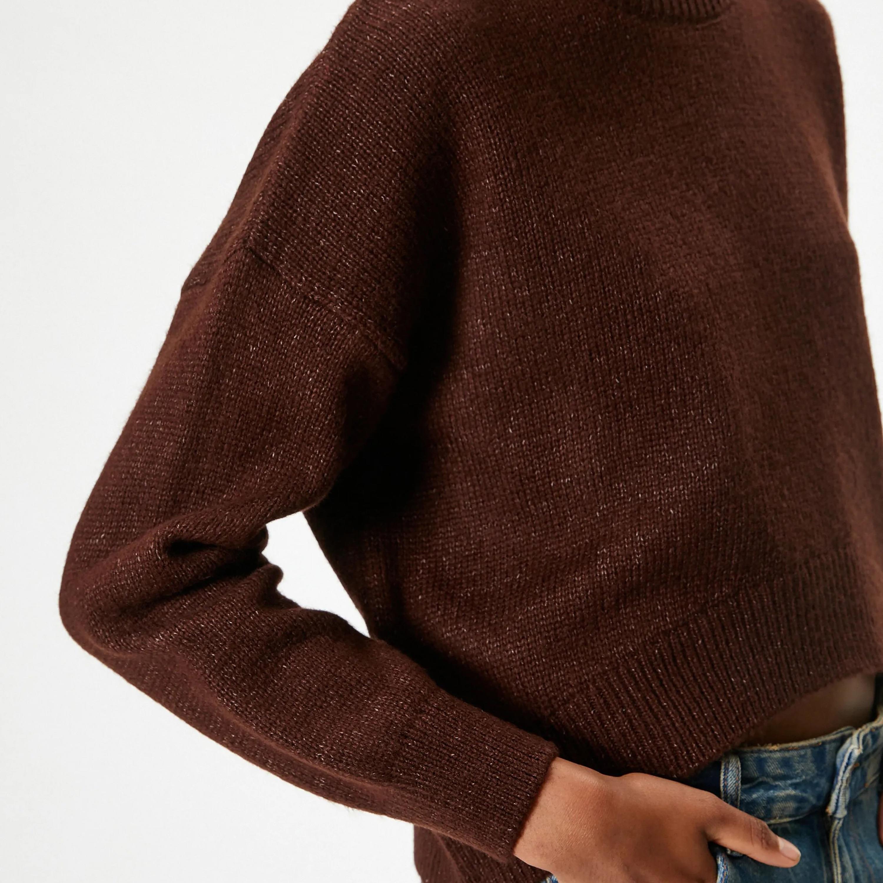 KOTON Brown Dropped Sleeves Women's Sweater-women-winterwear-cardigansandjumpers-jumpers-image-4