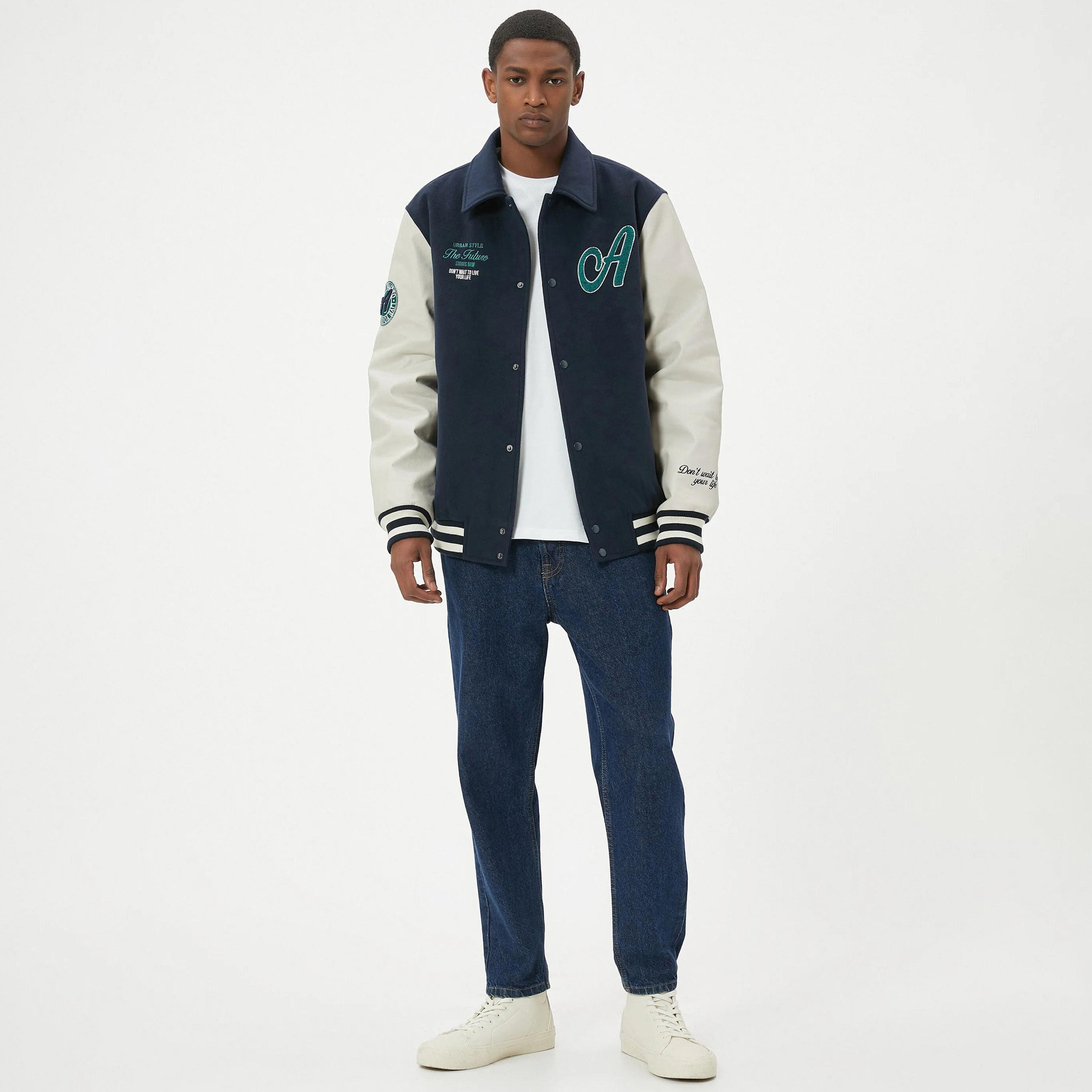KOTON Color-Blocked Collared Long Sleeves Men's Jacket-men-clothing-jacketsandblazers-jackets-image-2