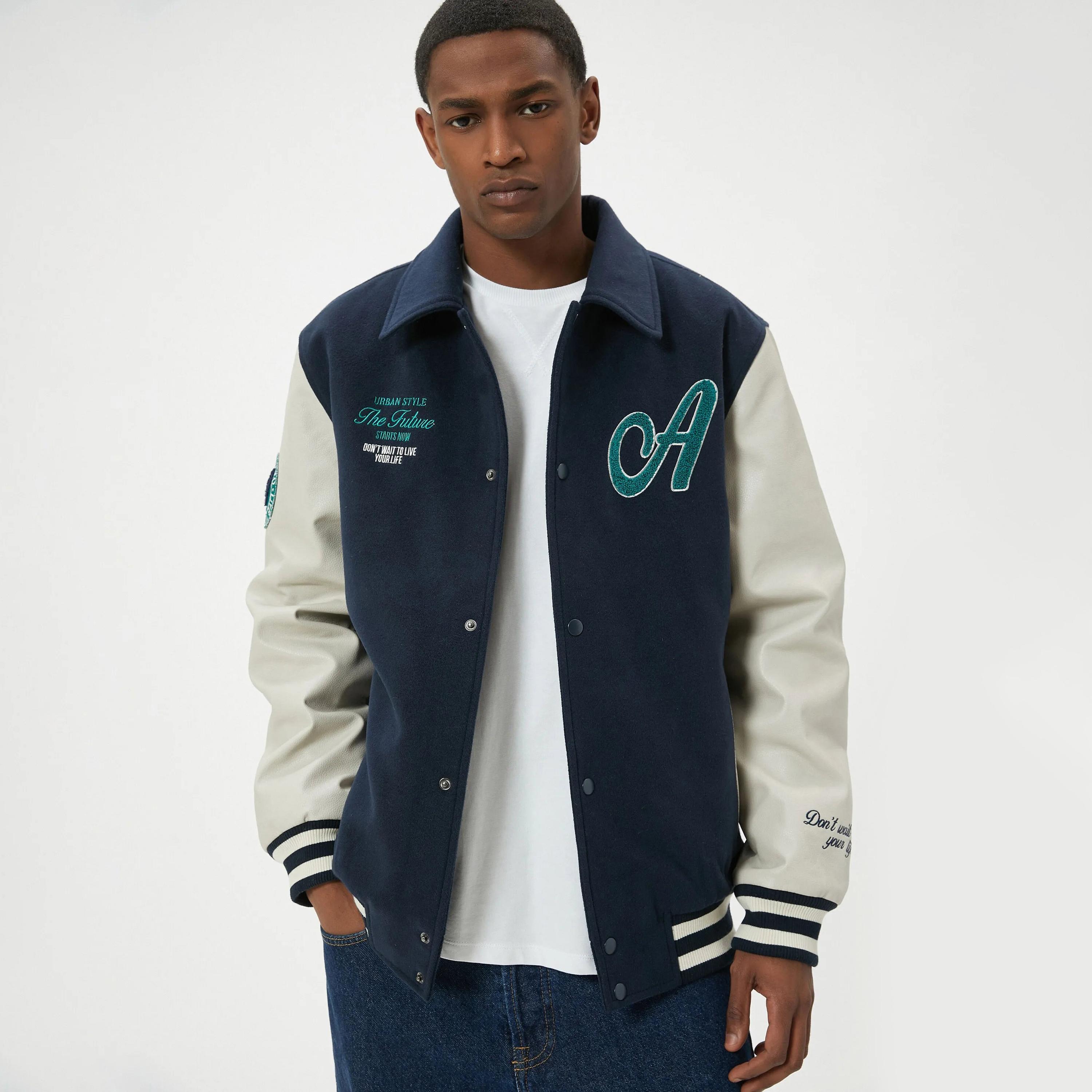 KOTON Color-Blocked Collared Long Sleeves Men's Jacket-men-clothing-jacketsandblazers-jackets-image-3