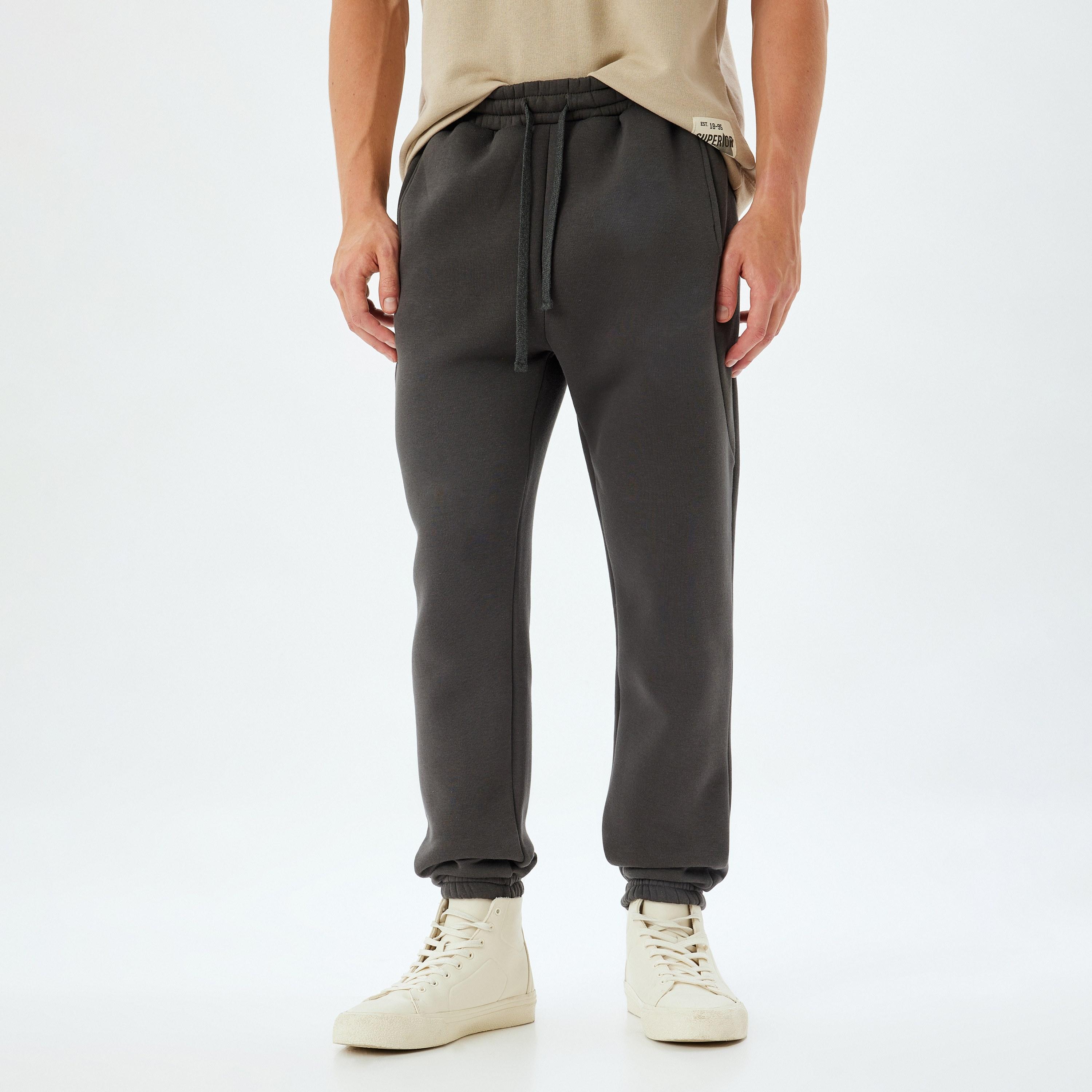 KOTON Plain Drawstring Men's Joggers-men-clothing-bottoms-joggers-image-1