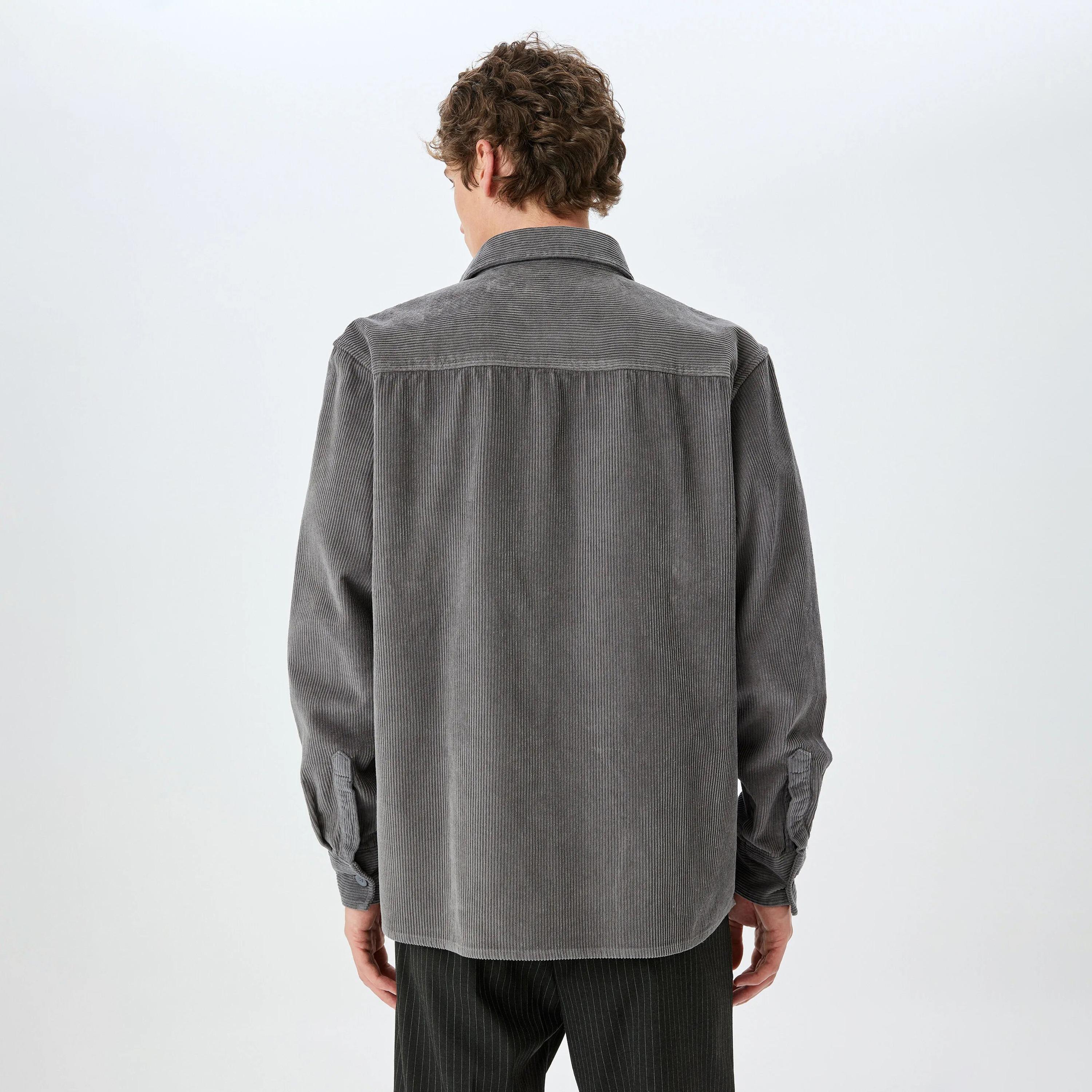 KOTON Corduroy Collared Long Sleeves Men's Shacket-men-clothing-jacketsandblazers-jackets-image-4
