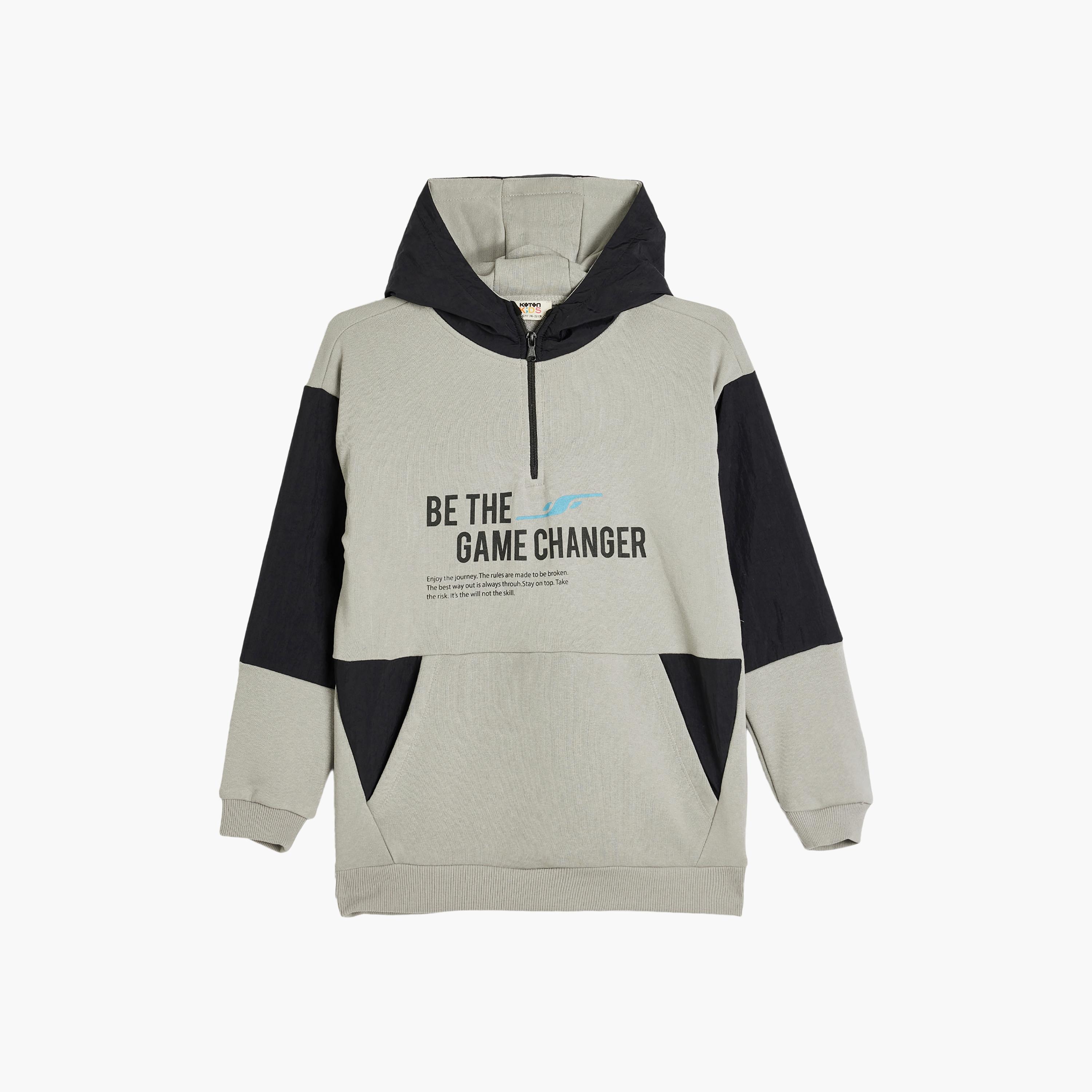 هودي بأكمام طويلة ونقشة مطبوعة مع نصف سحاب من كوتون-boys-clothing-sweatshirts-image-1