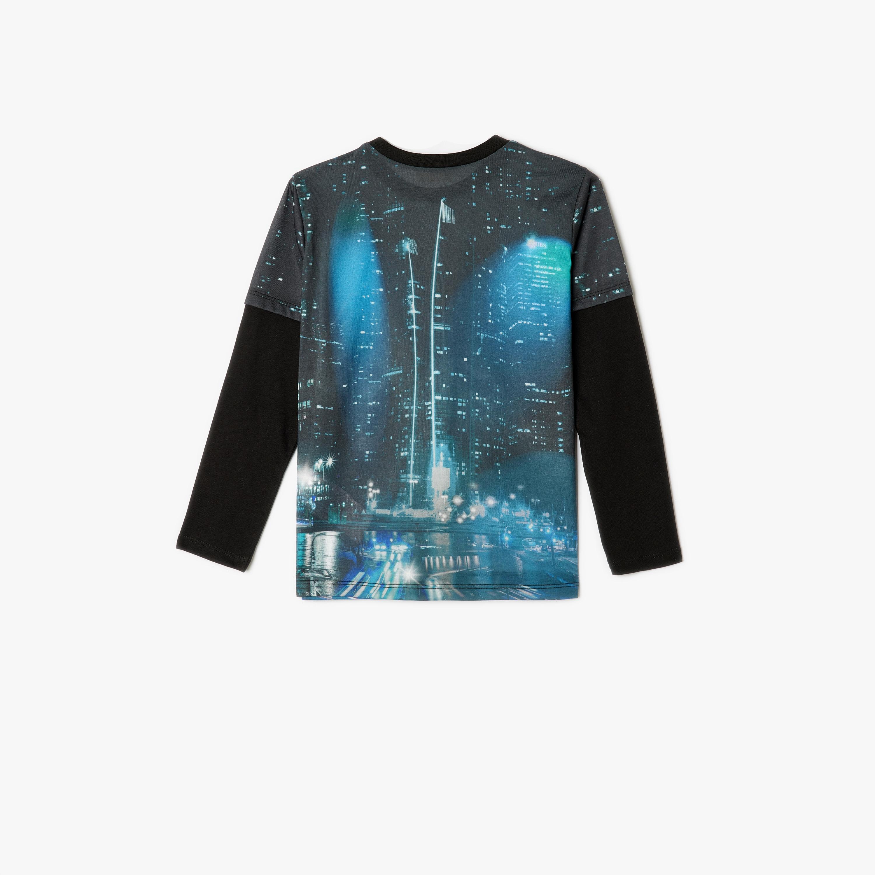 تيشيرت بياقة دائرية وأكمام طويلة، مطبوع من كوتون-boys-clothing-tshirtsandpolos-image-2
