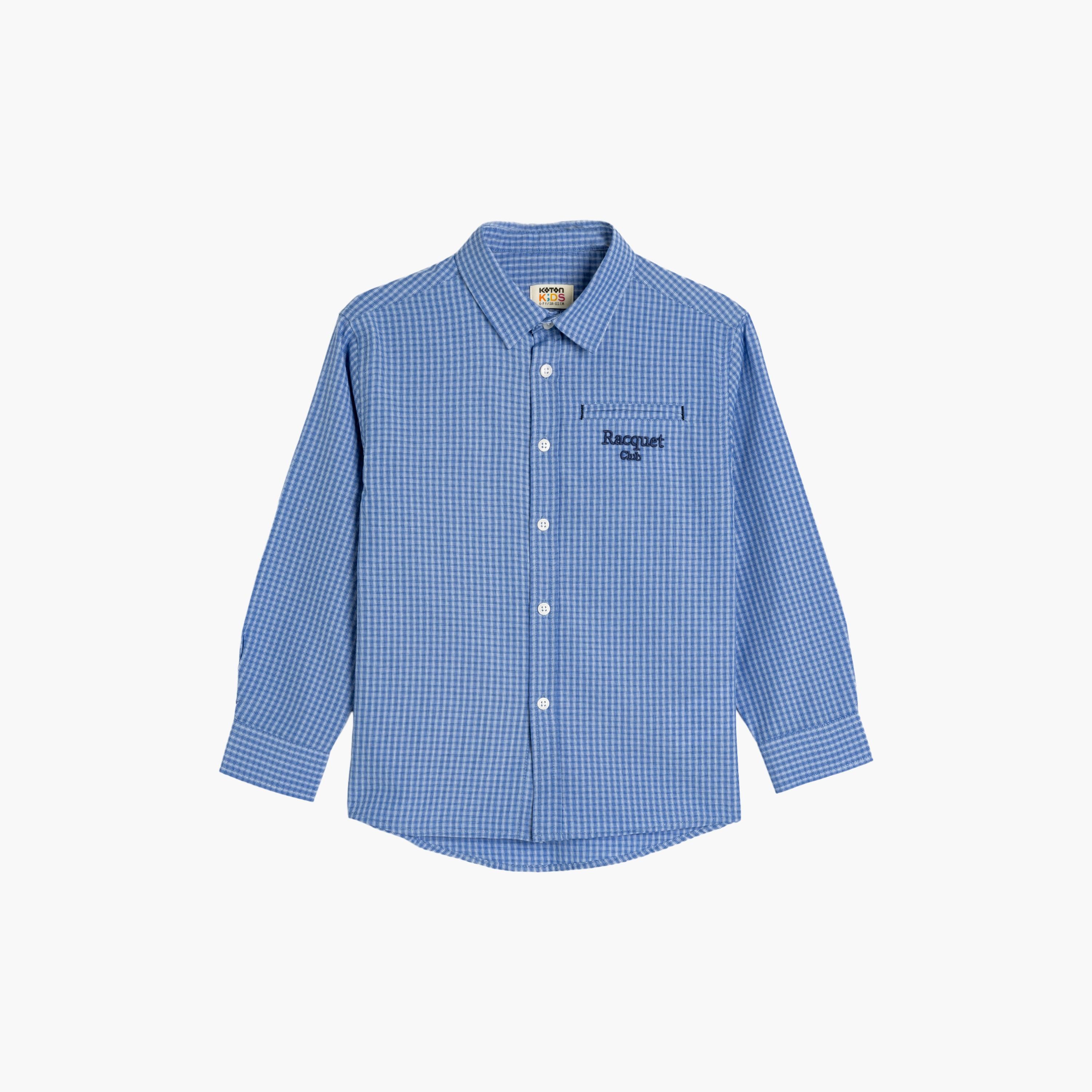 Koton Long Sleeves Checked Shirt with Pocket-boys-clothing-shirts-image-1