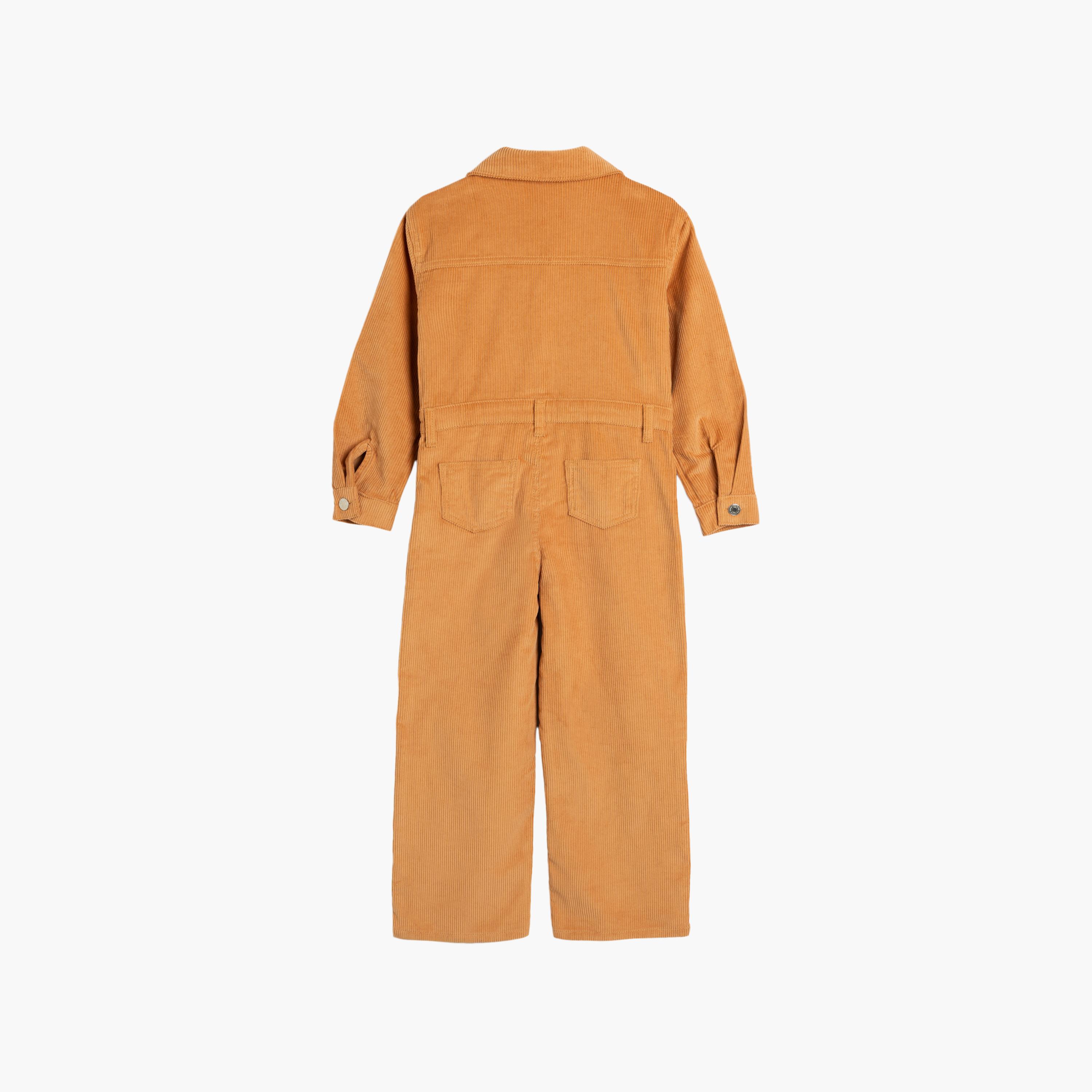 Koton Long Sleeves Velvet Collared Jumpsuit with Front Pockets-girls-clothing-dressesandjumpsuits-image-2