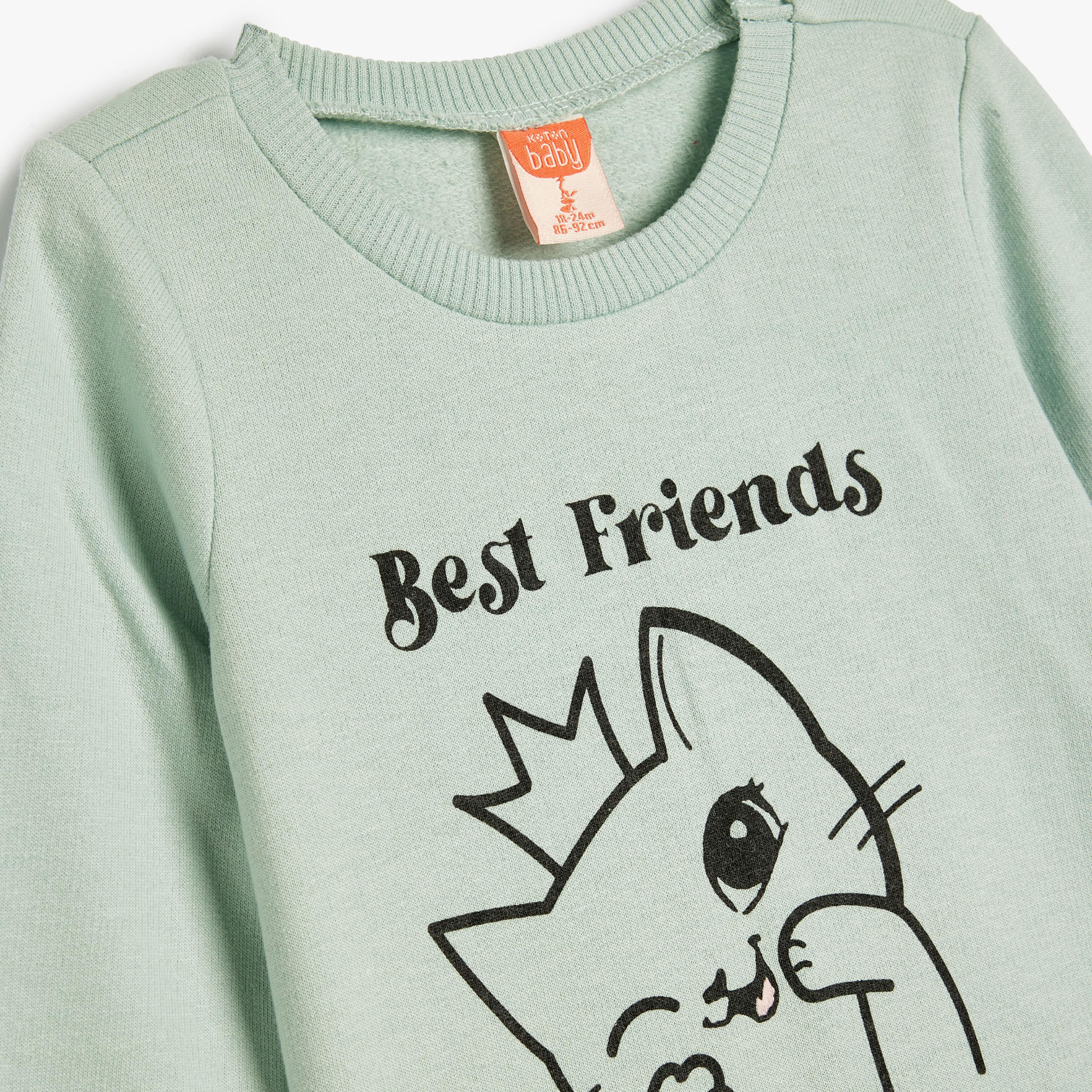 سويتشيرت مطبوع بيست فريندز برقبة دائرية من القطن من كوتون-girls-clothing-sweatshirts-image-3