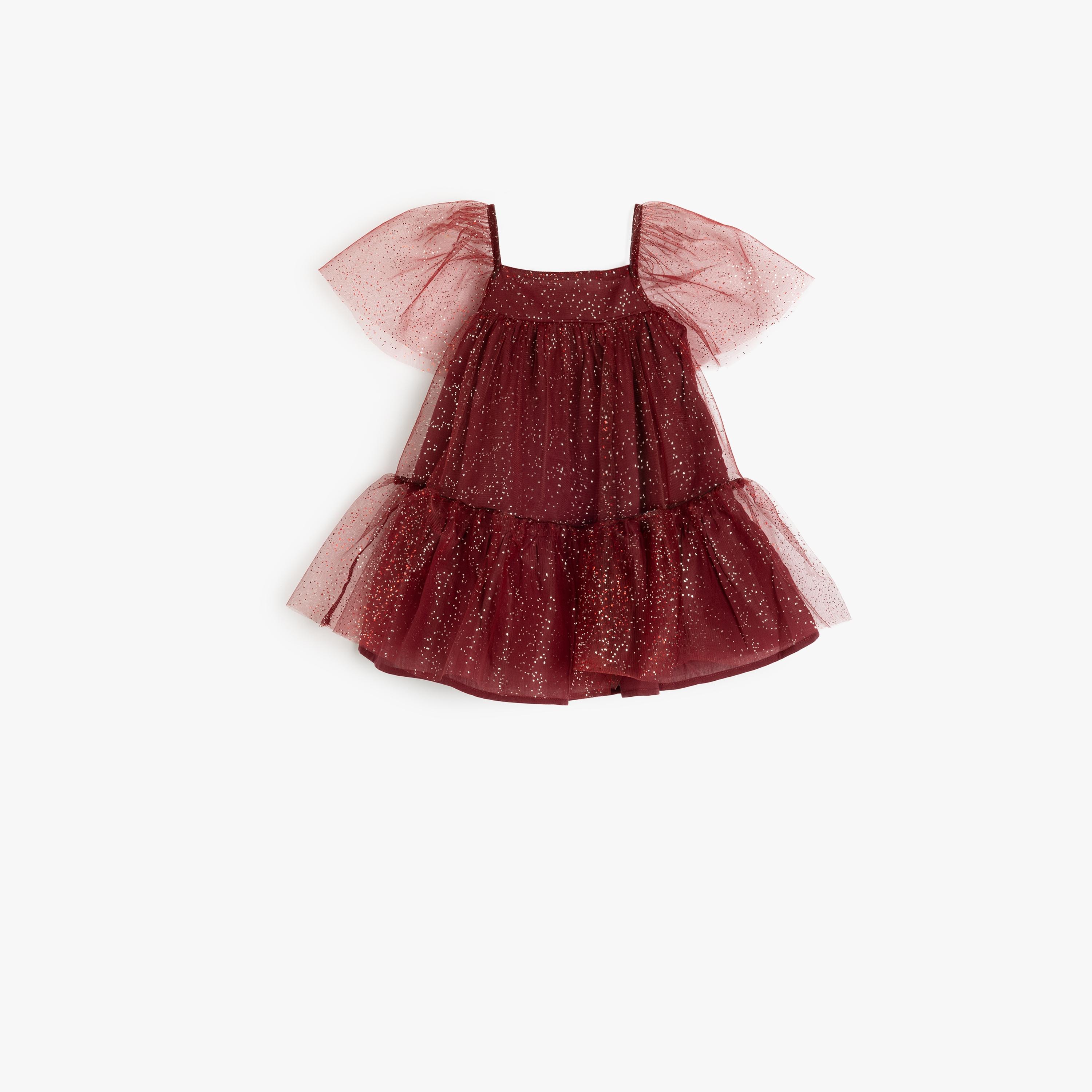 Koton Short Sleeves Square Neck Solid Pinafore Dress-girls-clothing-dressesandjumpsuits-image-1