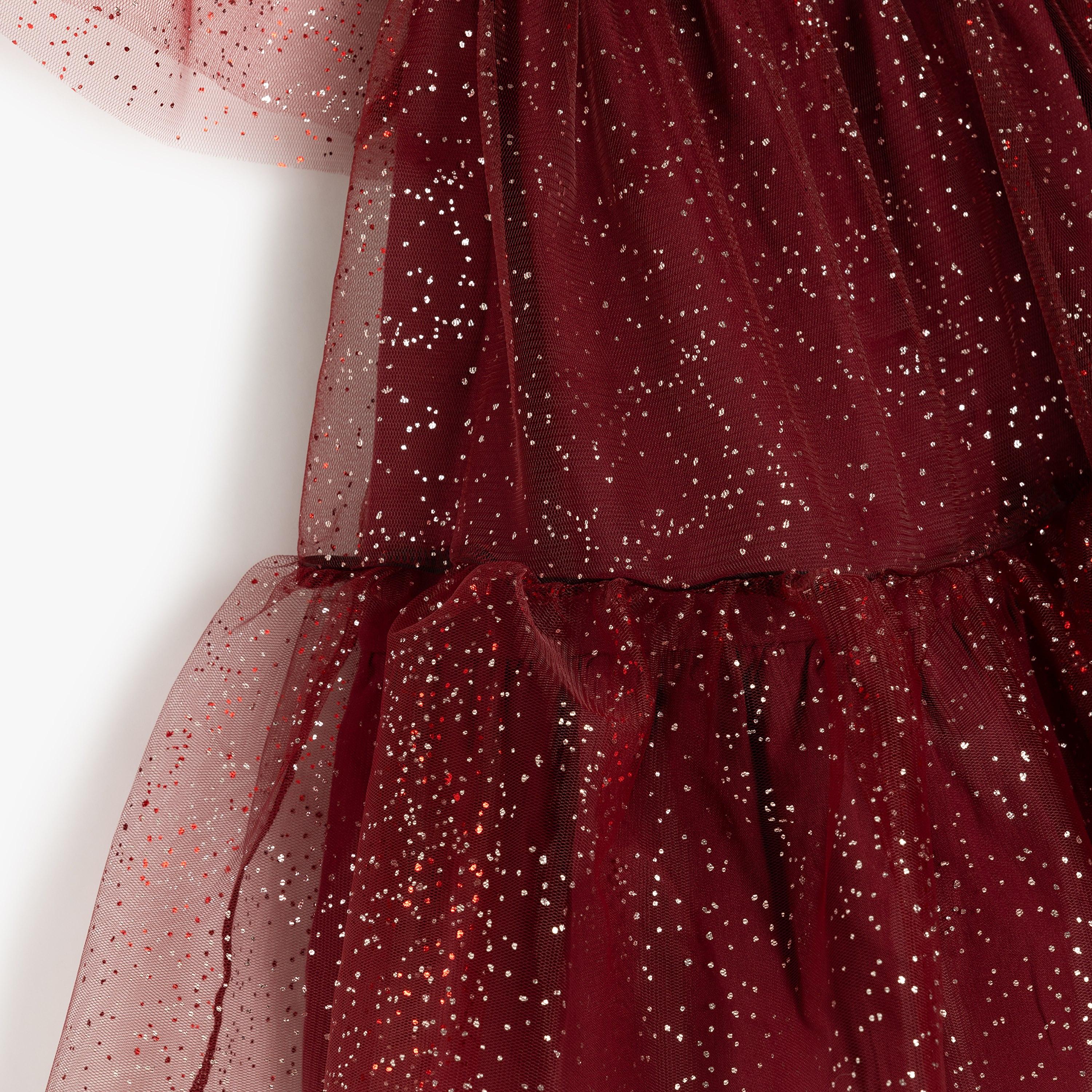 Koton Short Sleeves Square Neck Solid Pinafore Dress-girls-clothing-dressesandjumpsuits-image-3