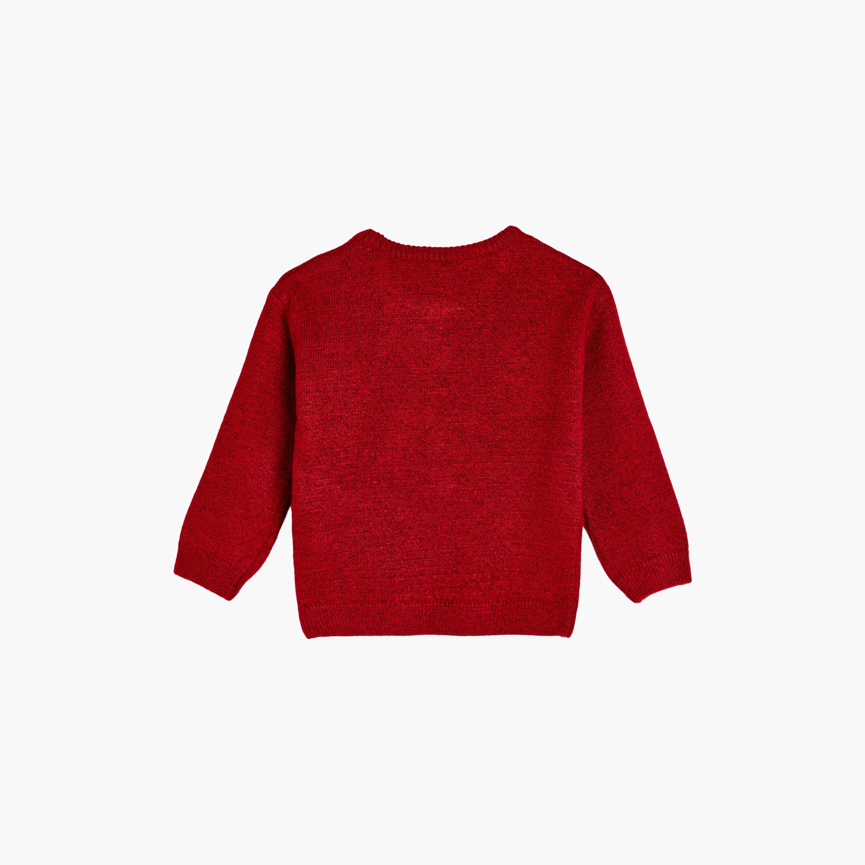 بلوفر تريكو بأكمام طويلة ونقشة رنة من كوتون-baby-girls-clothing-sweatshirts-image-2