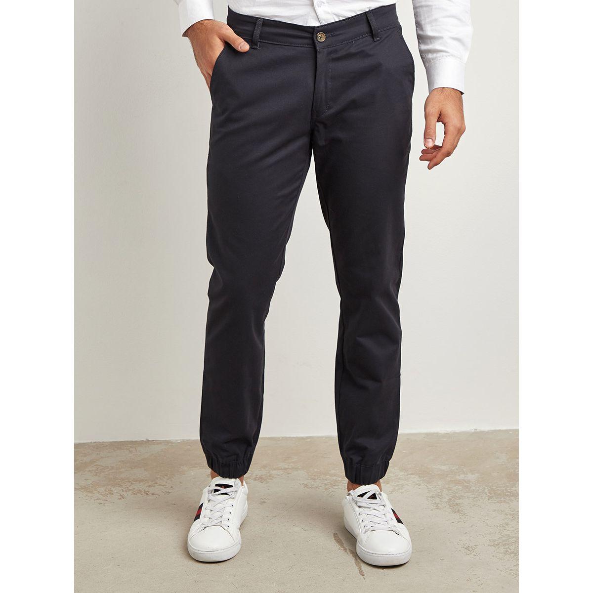 Styli Plain Slim Fit Chino with Cuffed Hem-men-clothing-bottoms-trousersandchinos-chinos-image-1
