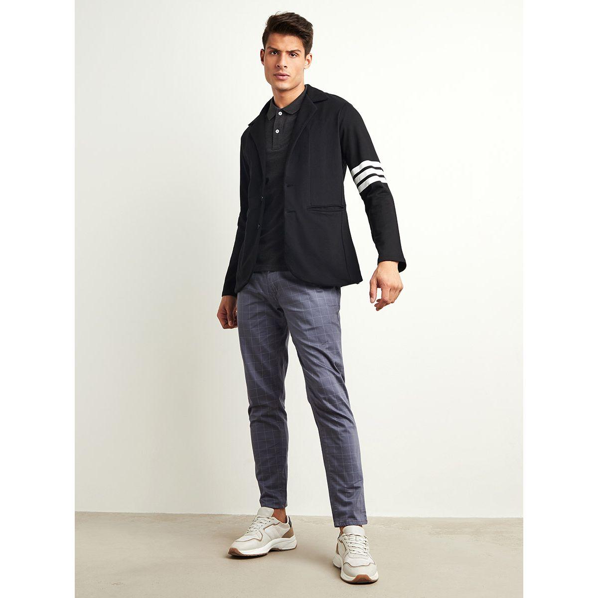 Styli Striped Sleeves Detail Blazer with Notch Lapel-men-clothing-jacketsandblazers-blazers-image-2