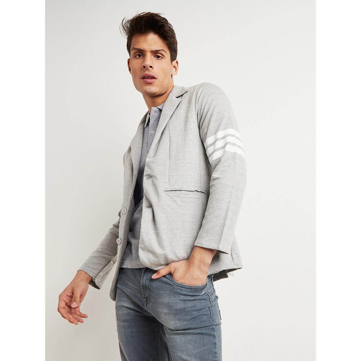 Styli Striped Sleeves Detail Blazer with Notch Lapel-men-clothing-jacketsandblazers-blazers-image-1